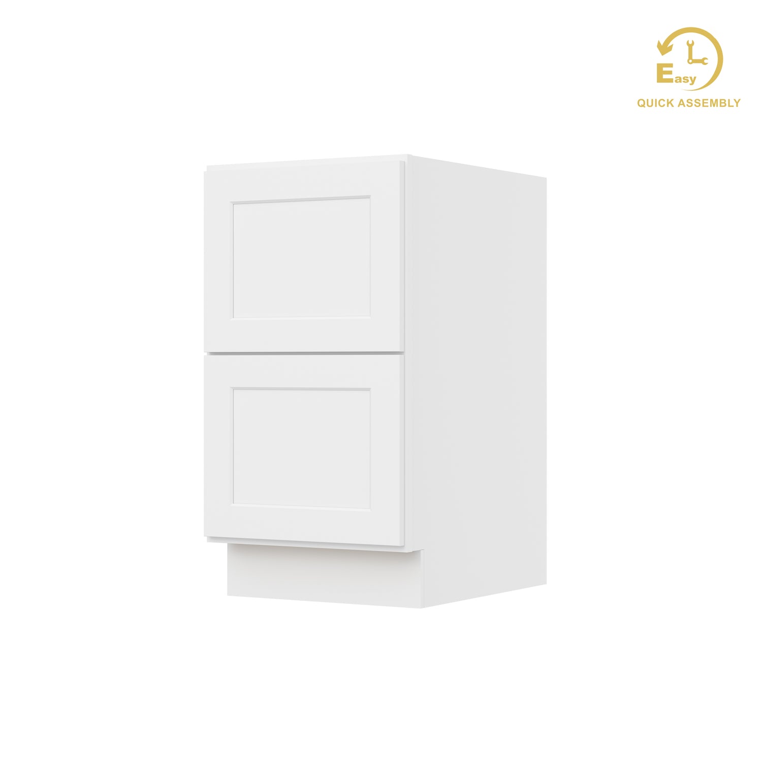 2DB18 Shaker White Two Drawer Base Cabinet
