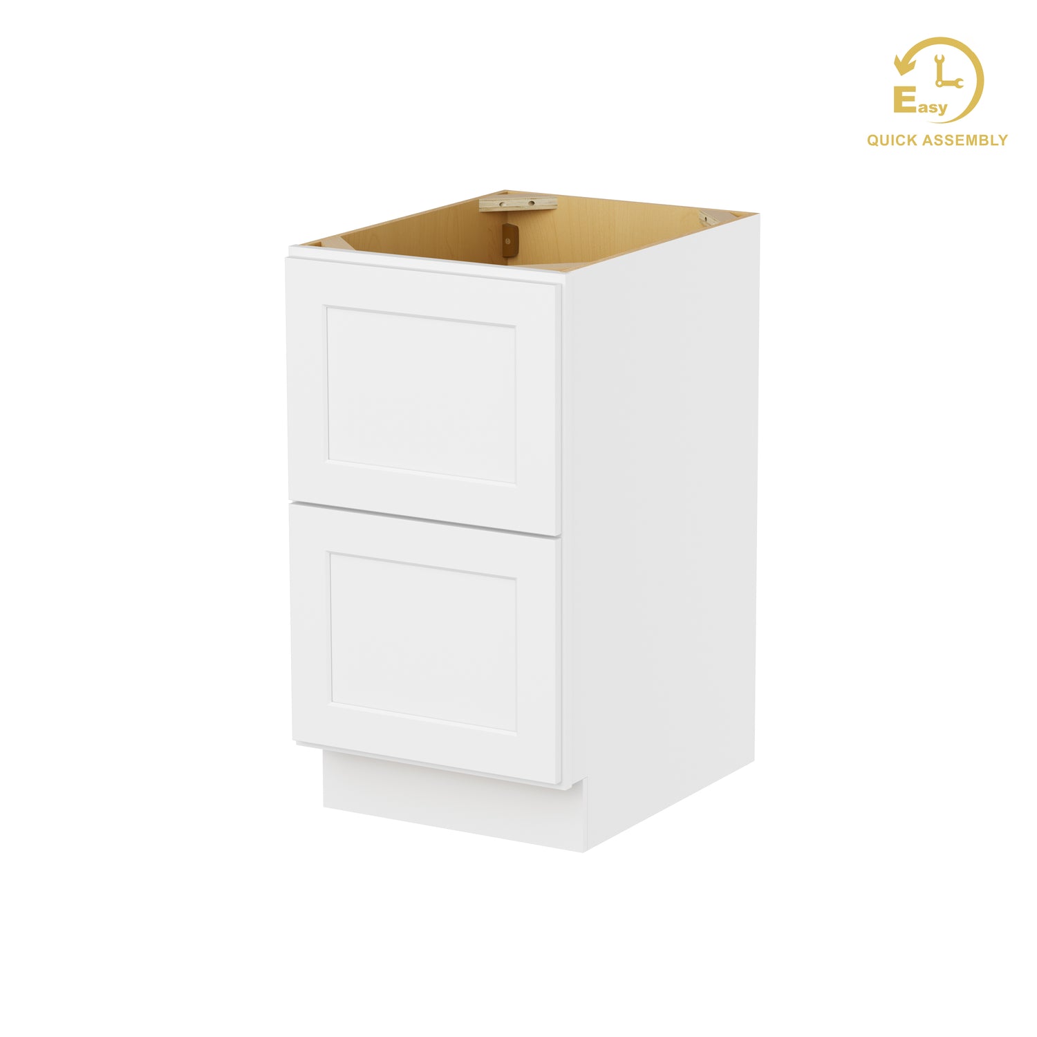 2DB18 Shaker White Two Drawer Base Cabinet