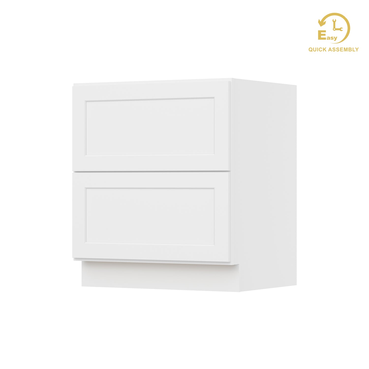 2DB30 Shaker White Two Drawer Base Cabinet