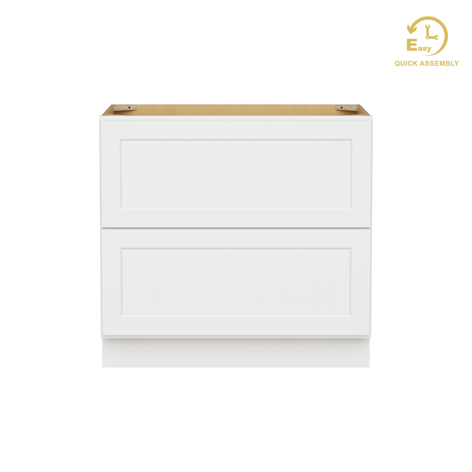 2DB36 Shaker White Two Drawer Base Cabinet