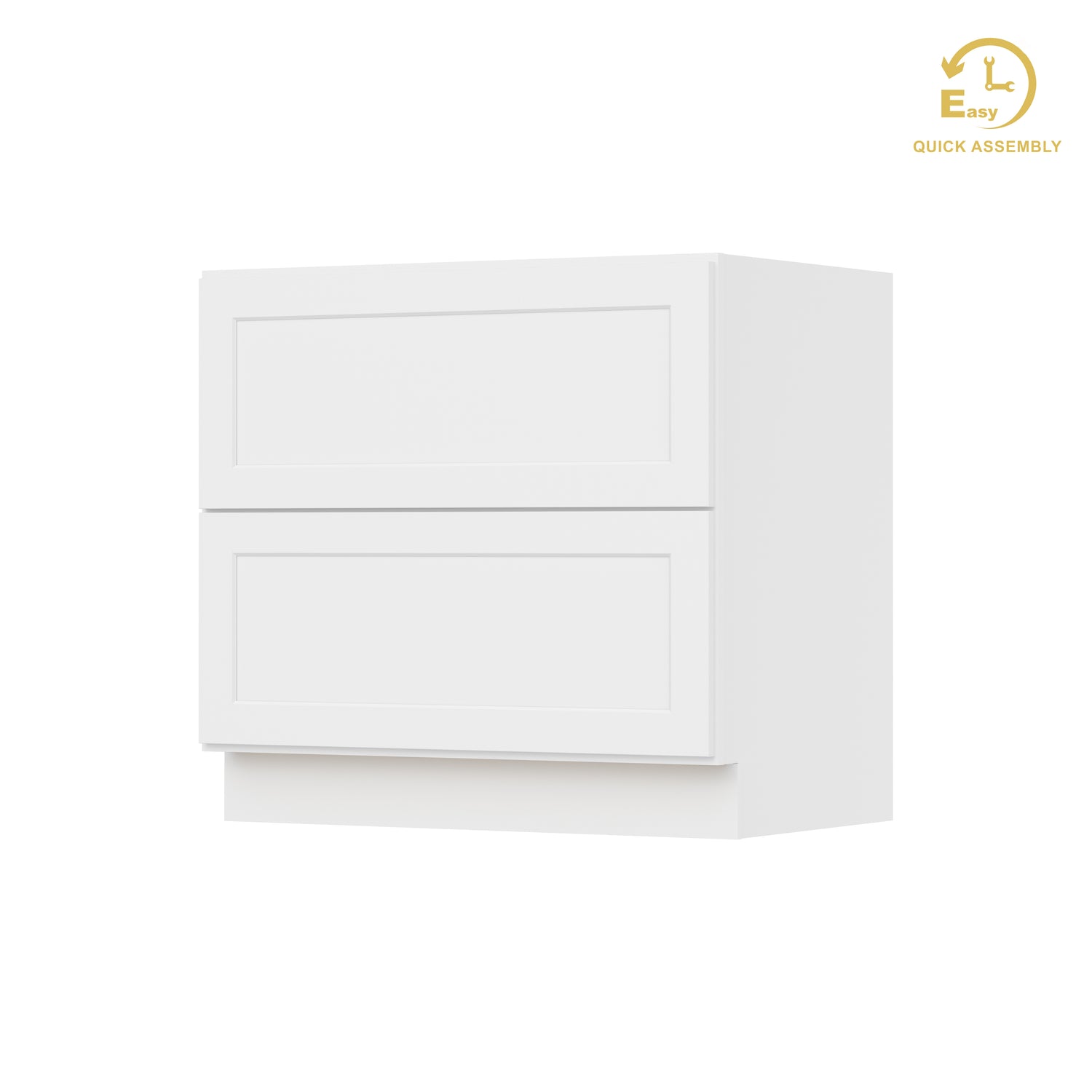 2DB36 Shaker White Two Drawer Base Cabinet