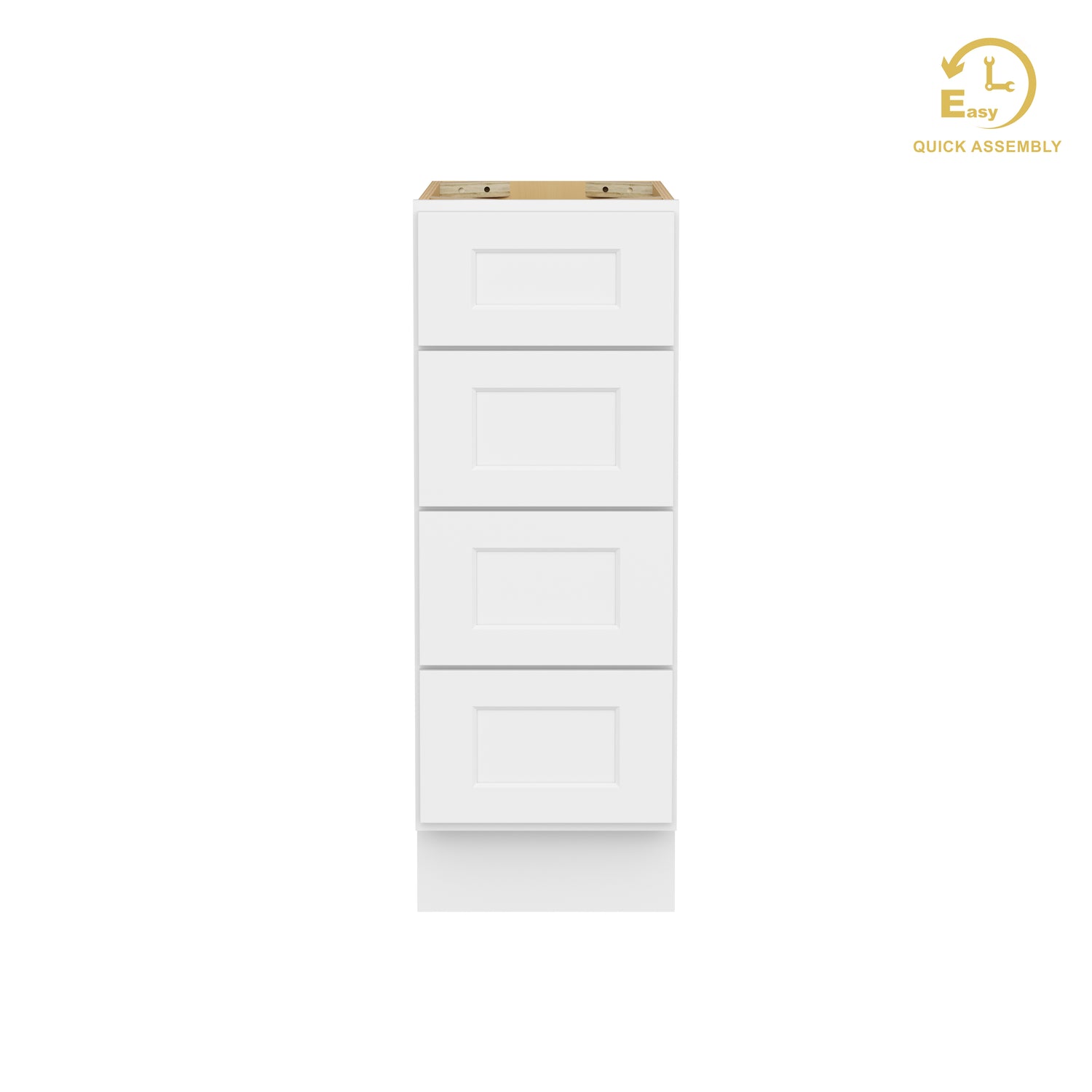 4DB12 Shaker White Four Drawer Base Cabinet
