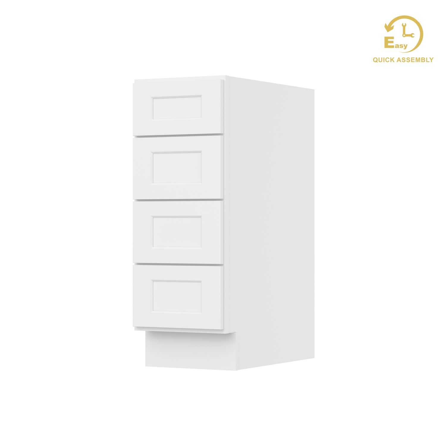 4DB12 Shaker White Four Drawer Base Cabinet
