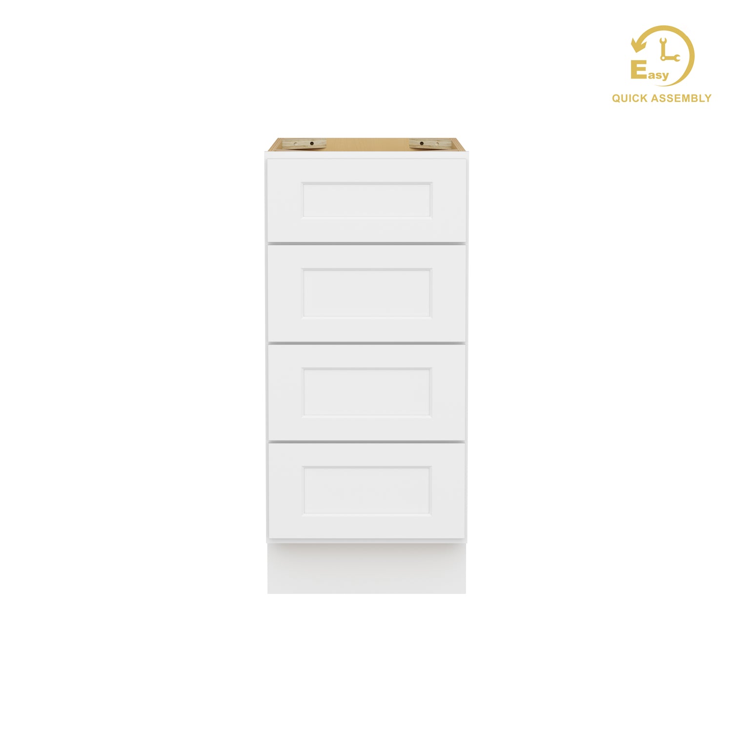 4DB15 Shaker White Four Drawer Base Cabinet