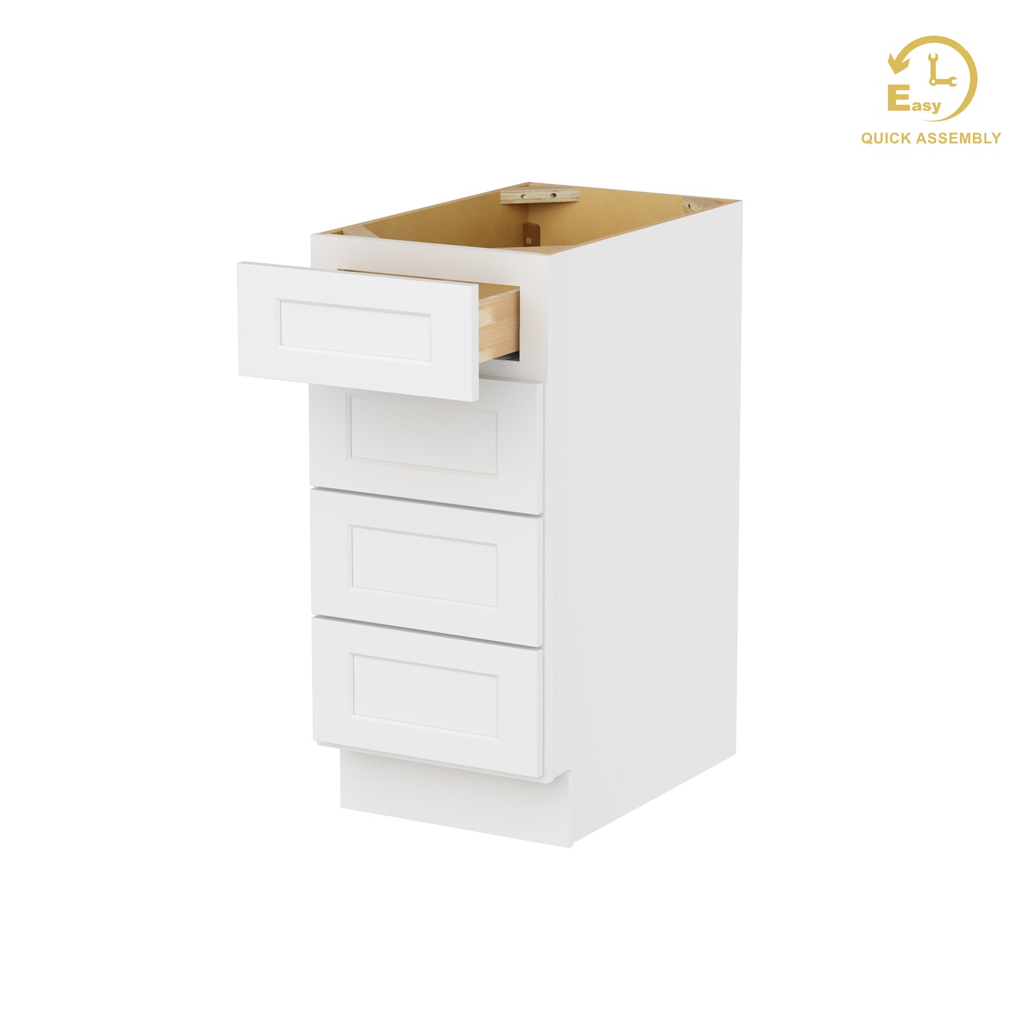 4DB15 Shaker White Four Drawer Base Cabinet
