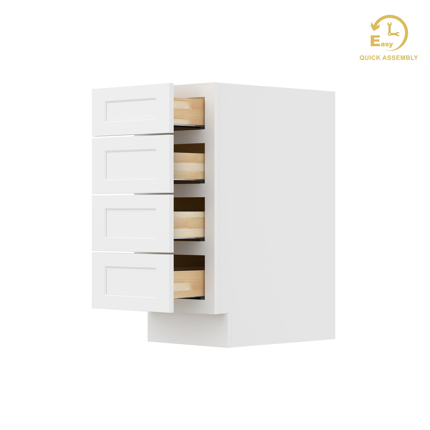 4DB15 Shaker White Four Drawer Base Cabinet