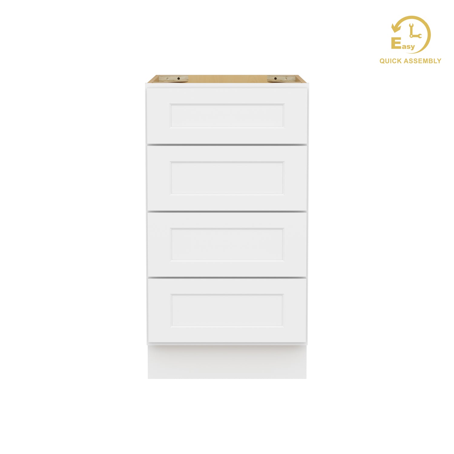 4DB18 Shaker White Four Drawer Base Cabinet