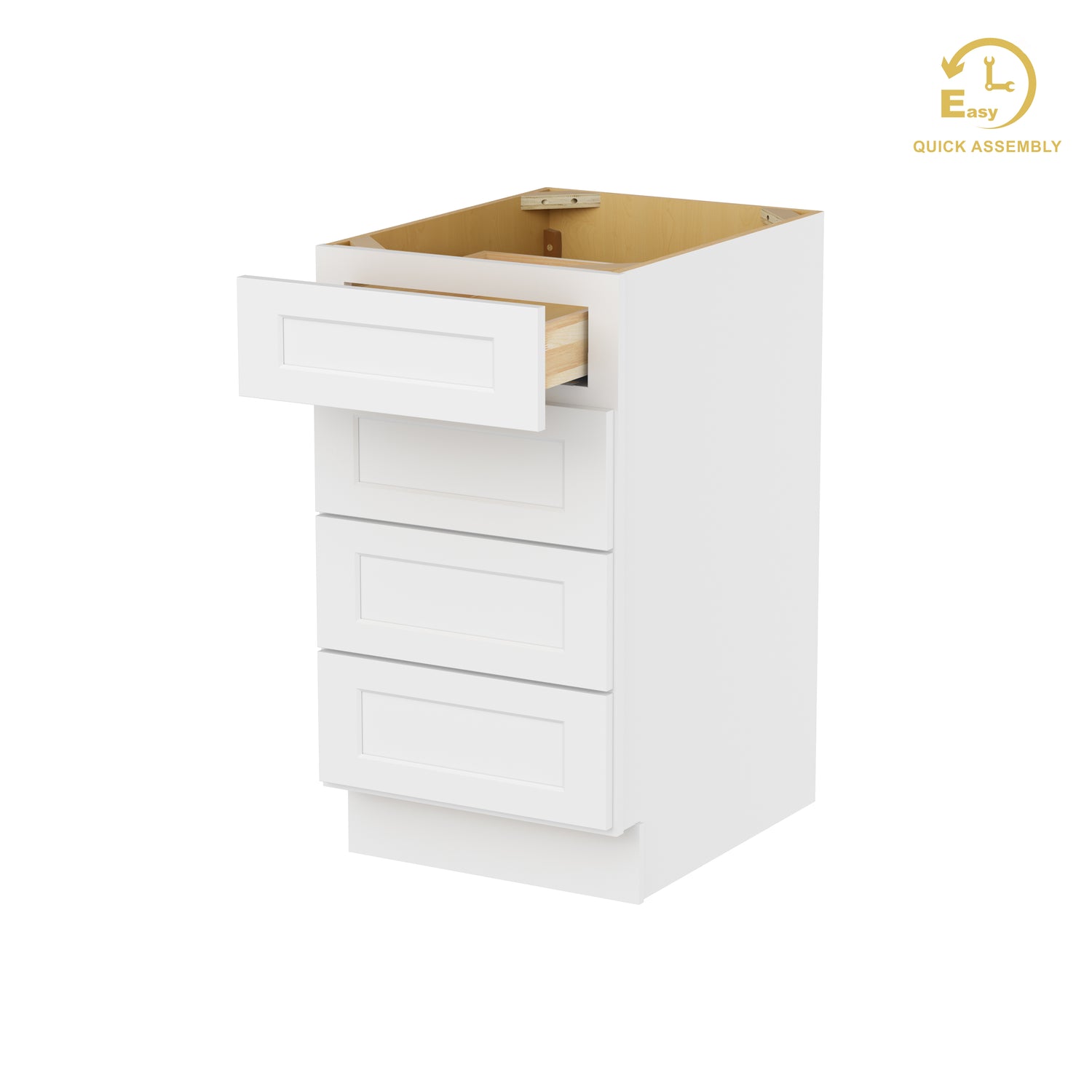 4DB18 Shaker White Four Drawer Base Cabinet
