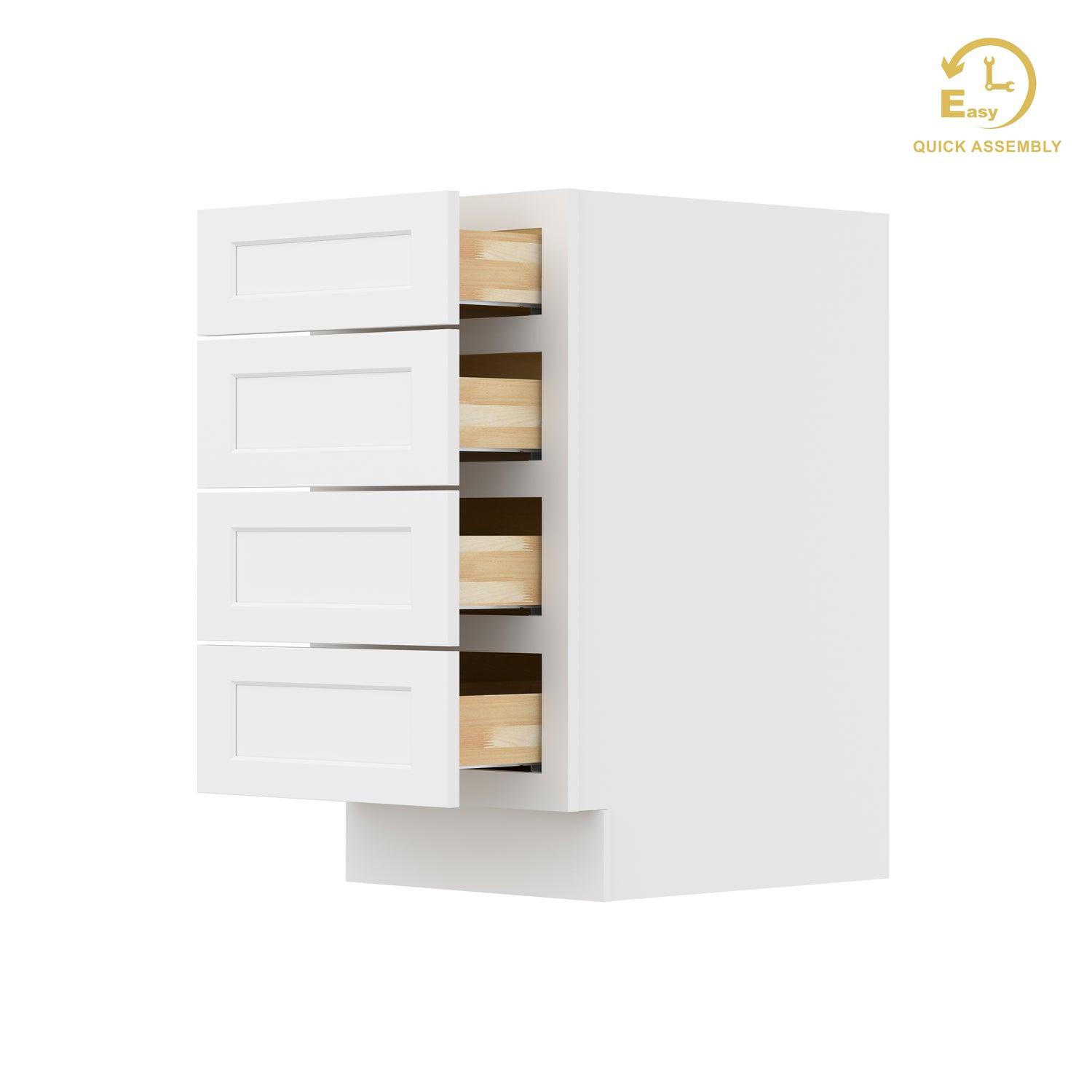 4DB18 Shaker White Four Drawer Base Cabinet