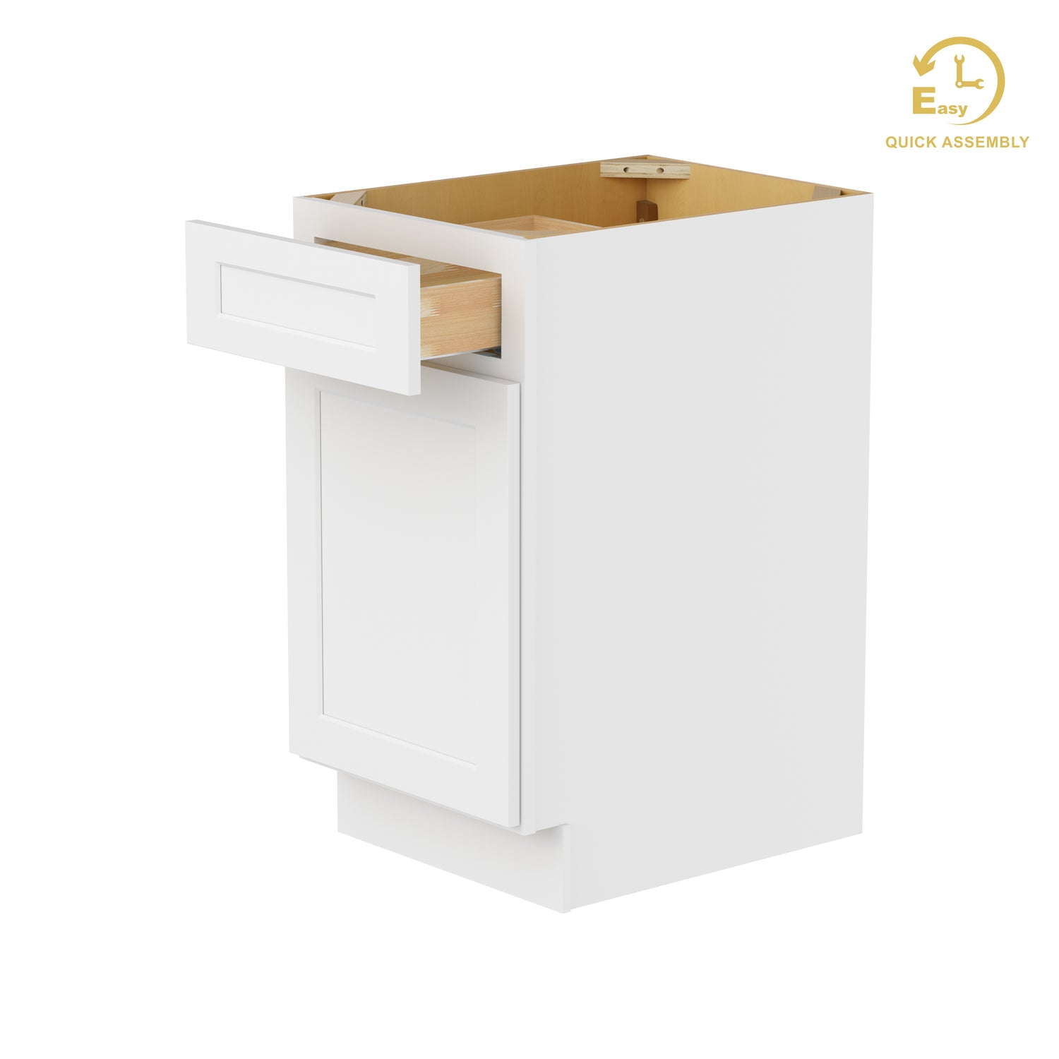 B18 Shaker White Single Door Base Cabinet