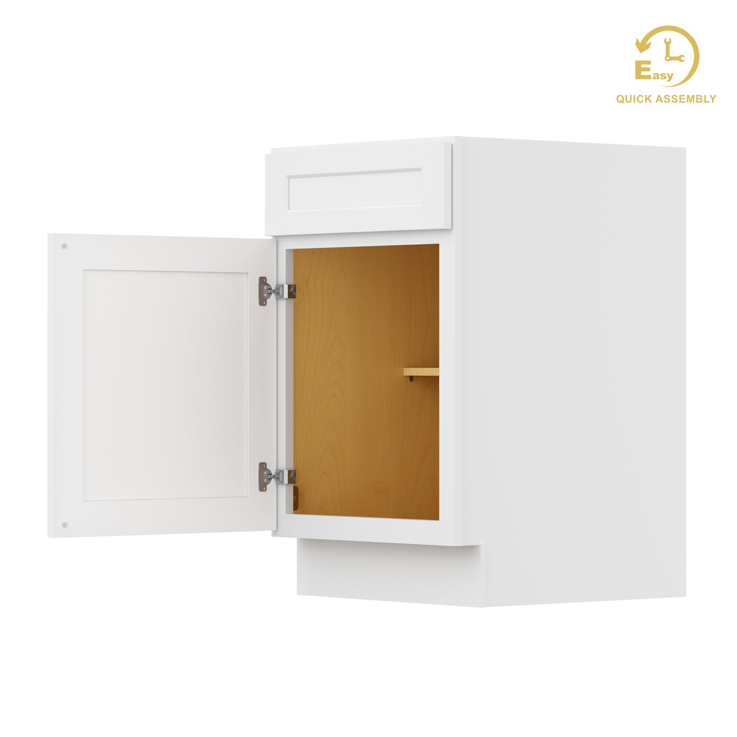B21 Shaker White Single Door Base Cabinet