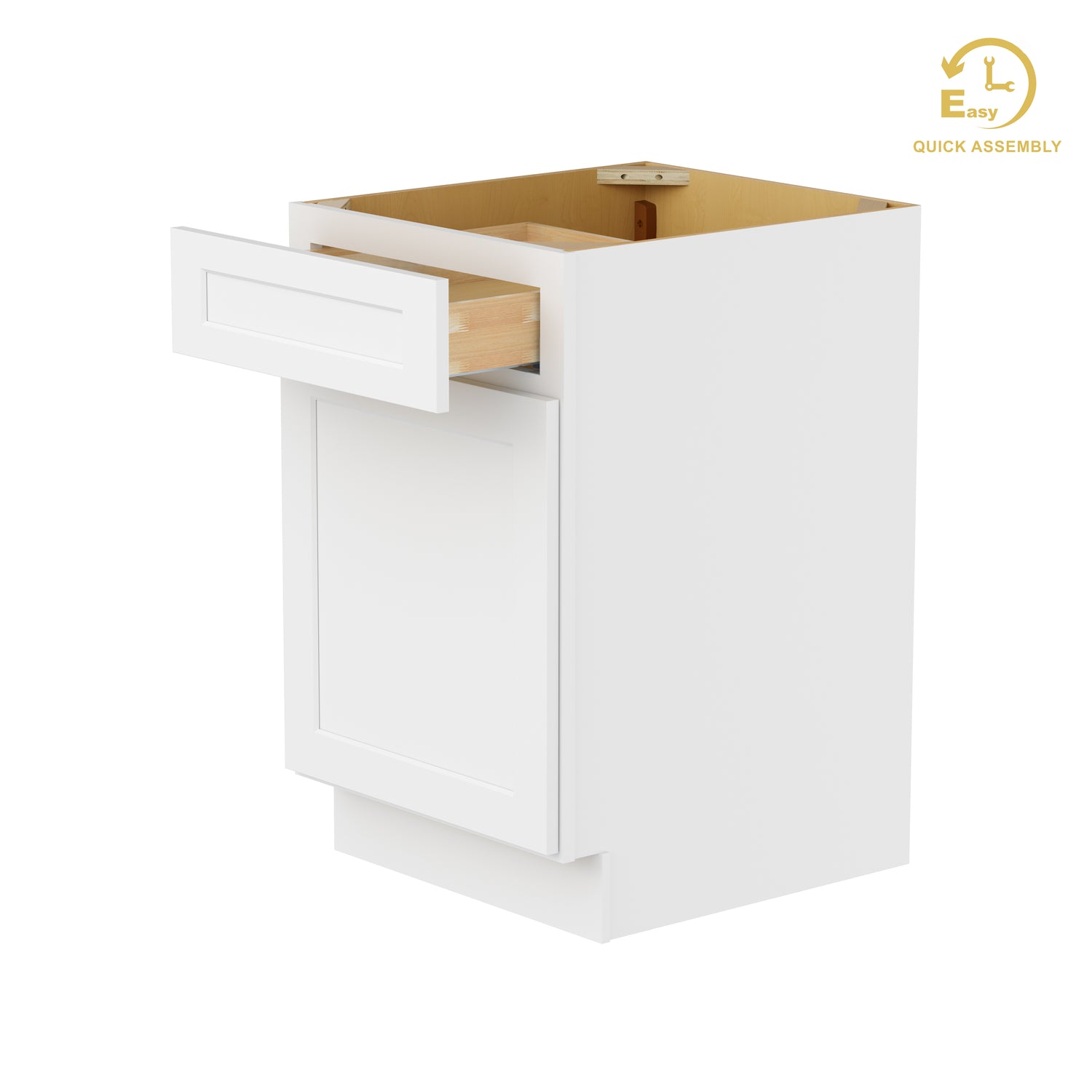 B21 Shaker White Single Door Base Cabinet