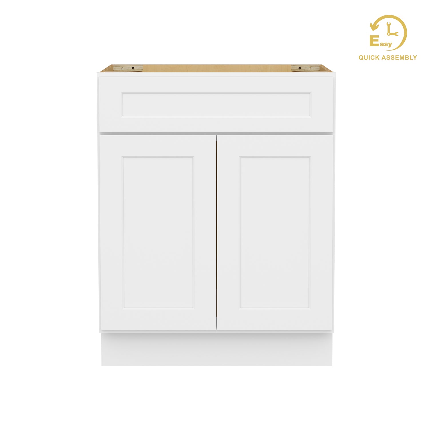 B27 Shaker White Double Door Base Cabinet