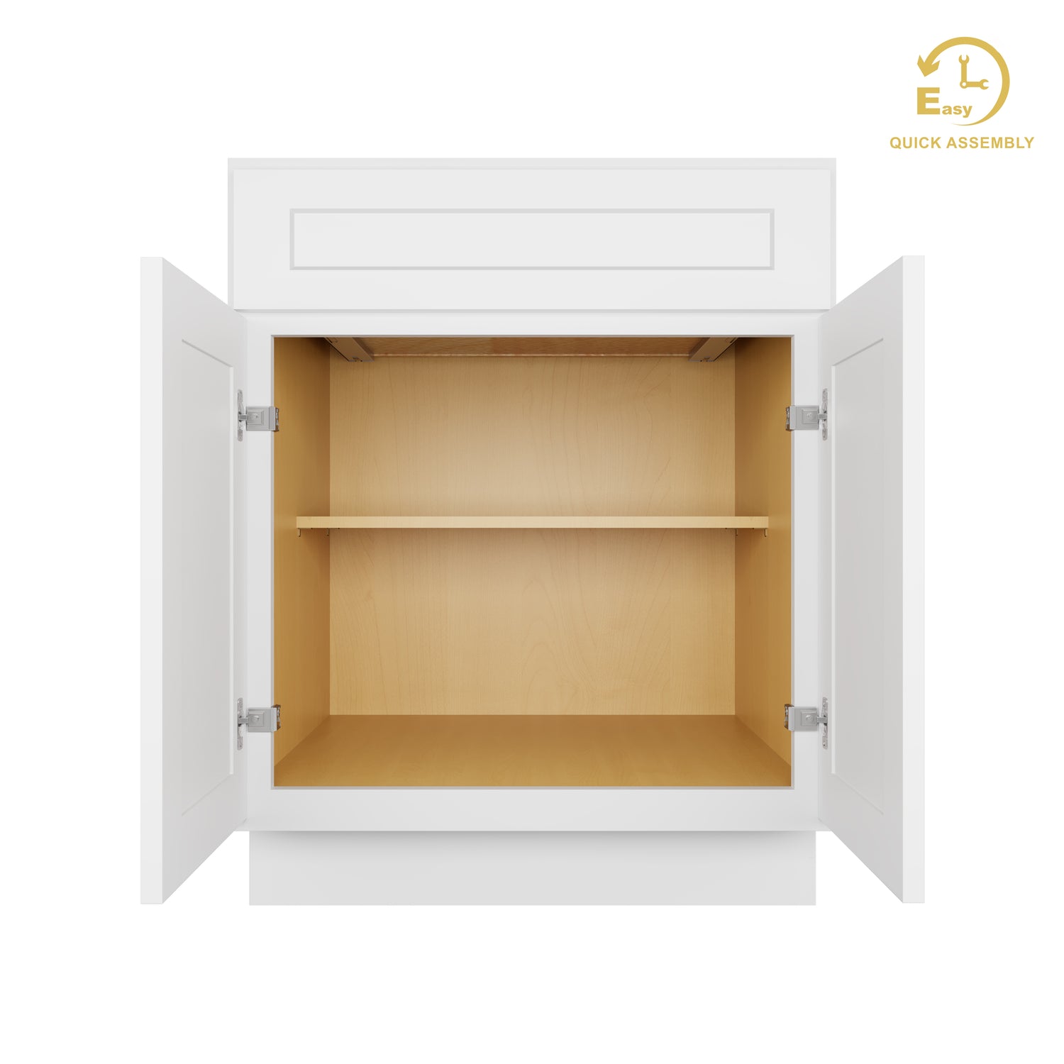 B27 Shaker White Double Door Base Cabinet