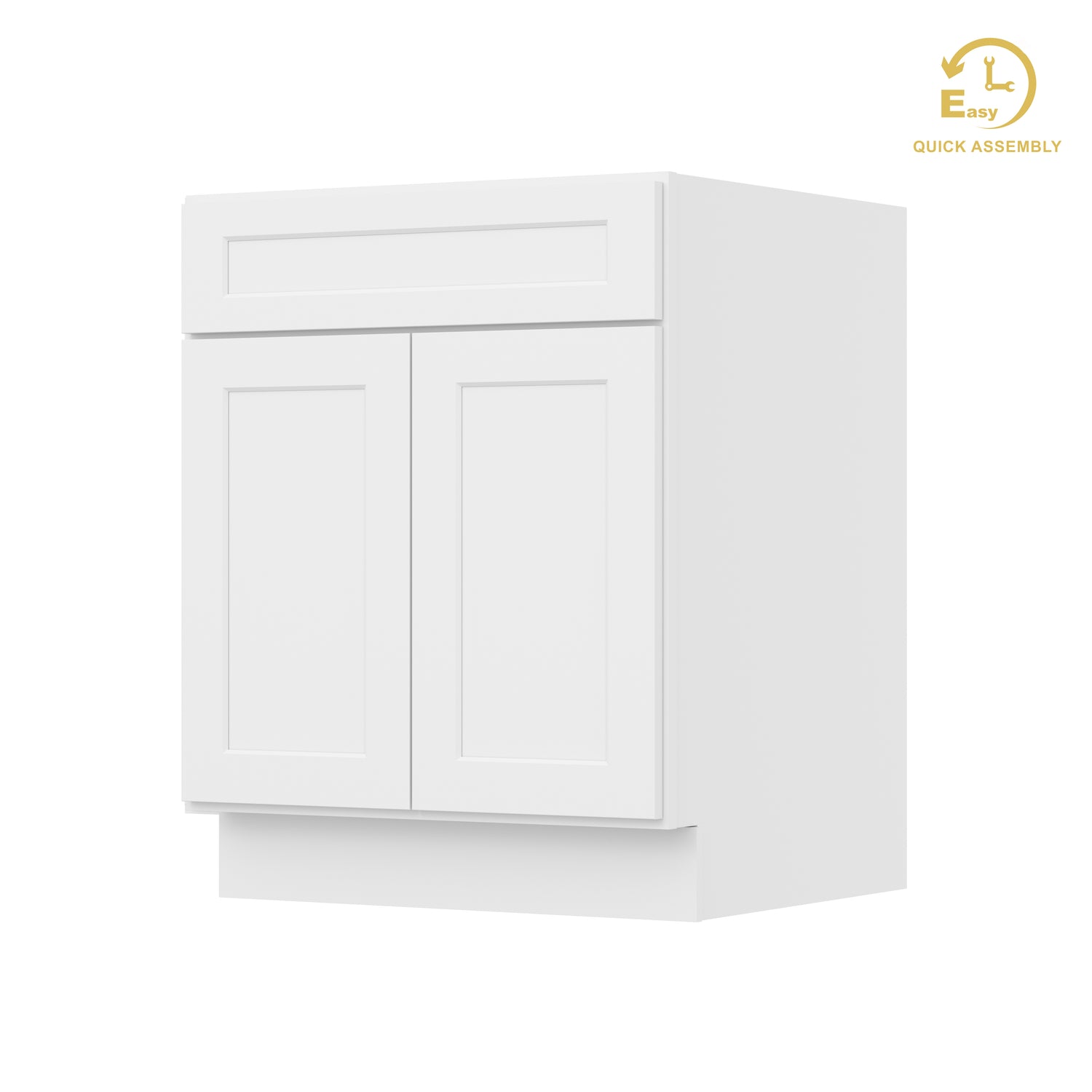 B27 Shaker White Double Door Base Cabinet