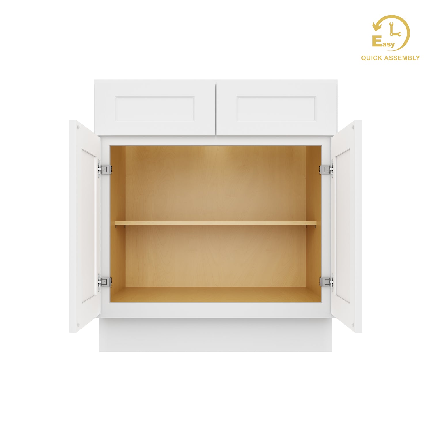 B30 Shaker White Double Door Base Cabinet