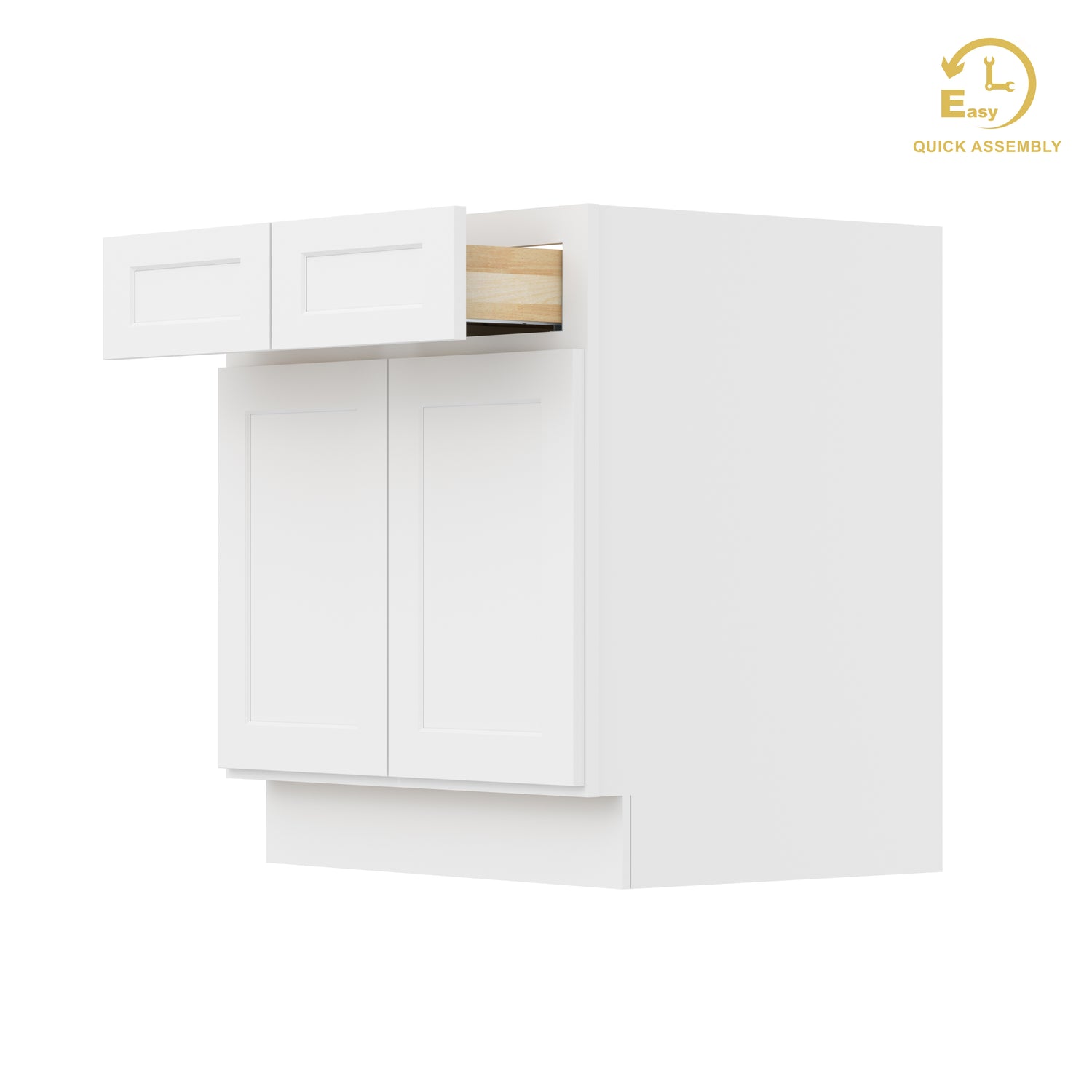 B30 Shaker White Double Door Base Cabinet