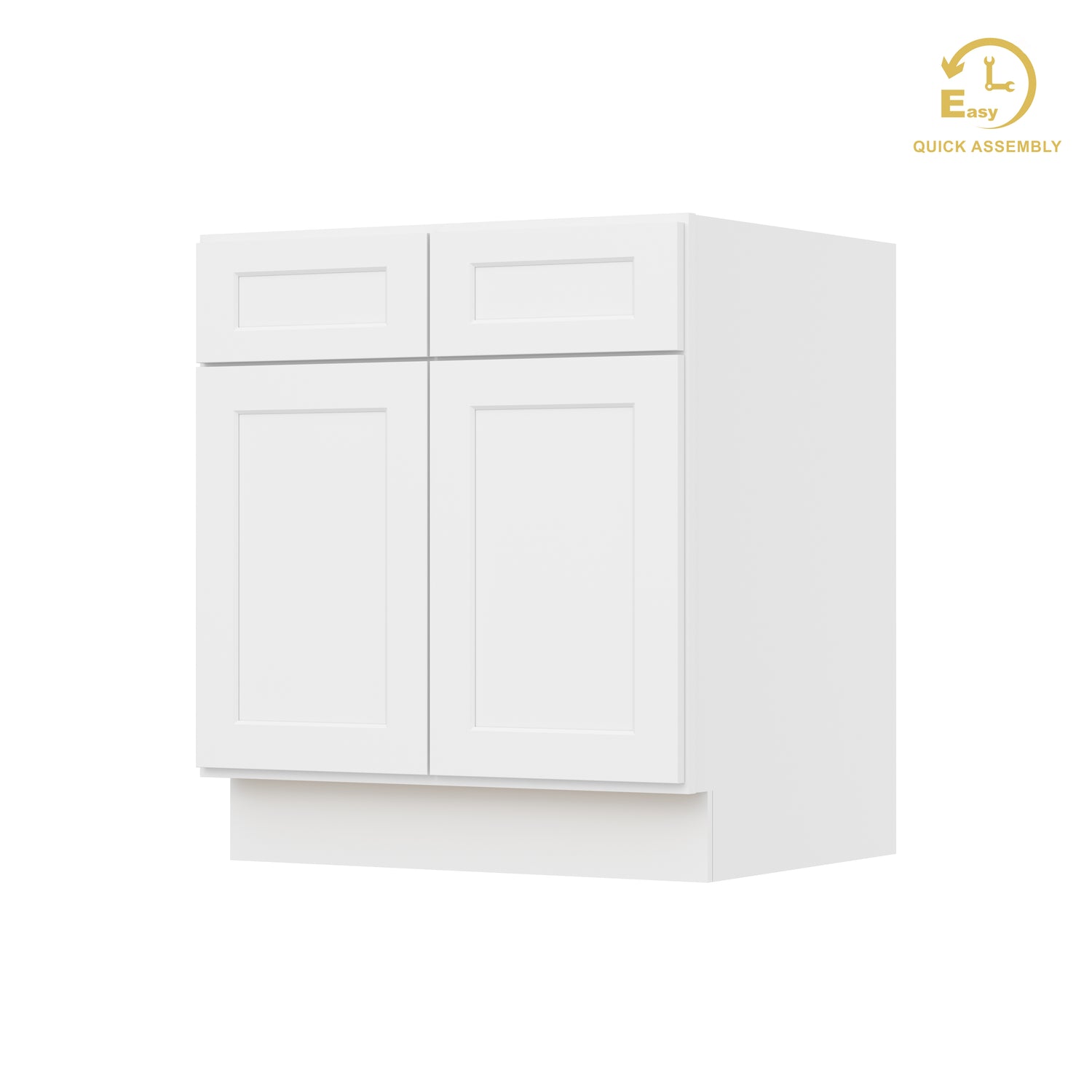 B30 Shaker White Double Door Base Cabinet