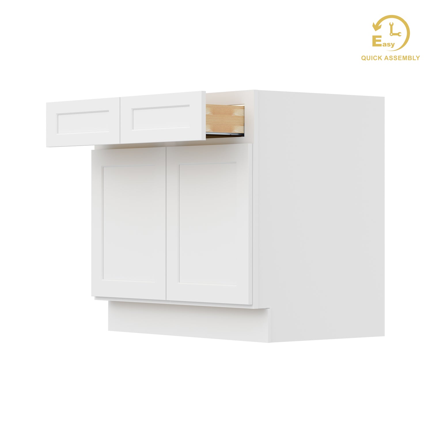 B36 Shaker White Double Door Base Cabinet