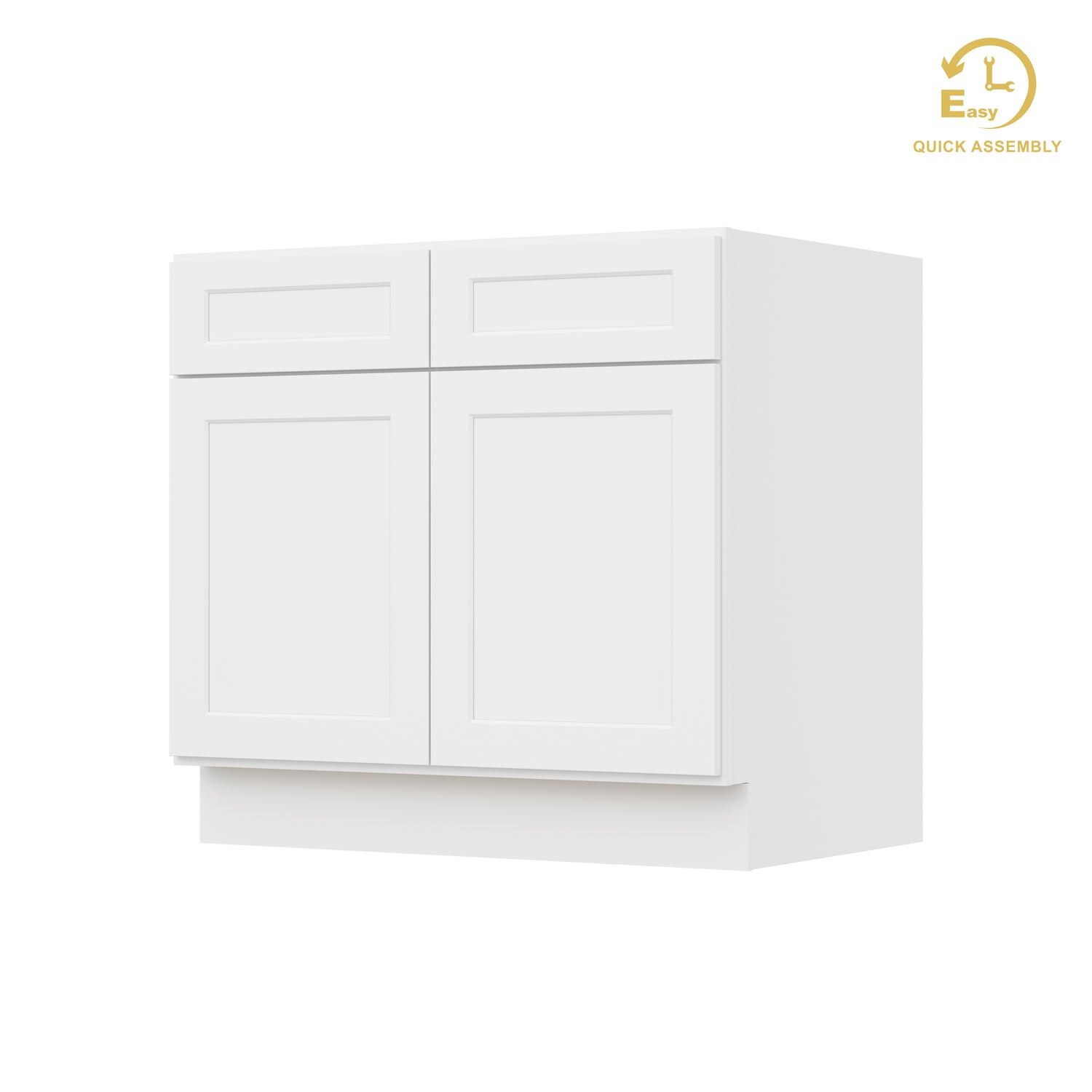 B36 Shaker White Double Door Base Cabinet