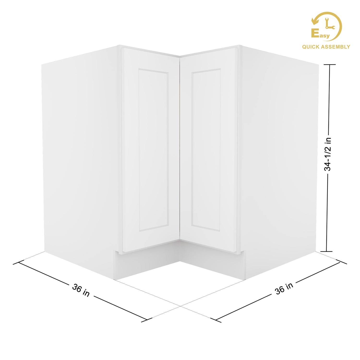 BER36 Shaker White Base Easy Reach Cabinet