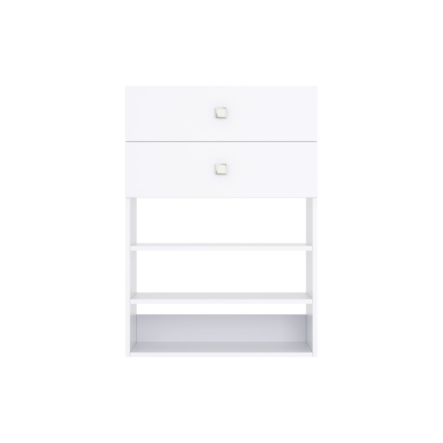 Closet Silo 2 Drawer Short Shelf Tower Unit in White