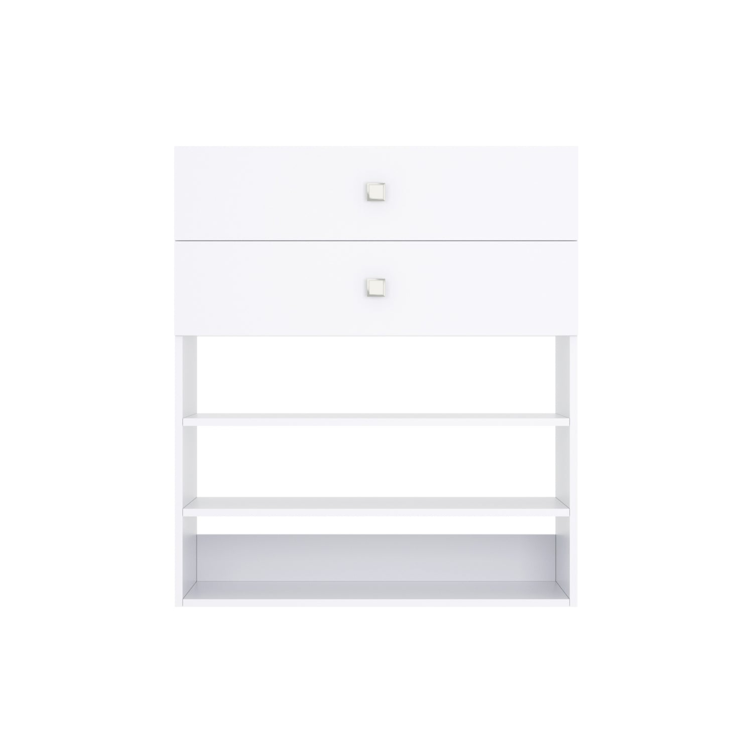 Closet Silo 2 Drawer Short Shelf Tower Unit in White