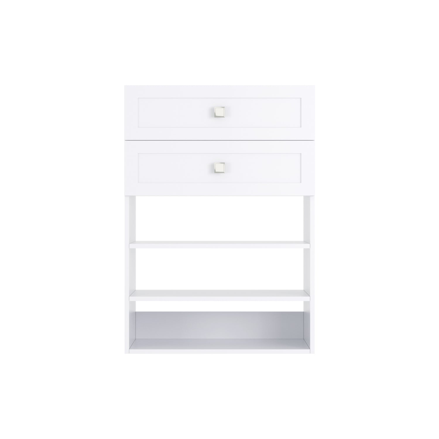 Closet Silo 2 Drawer Short Shelf Tower Unit in White