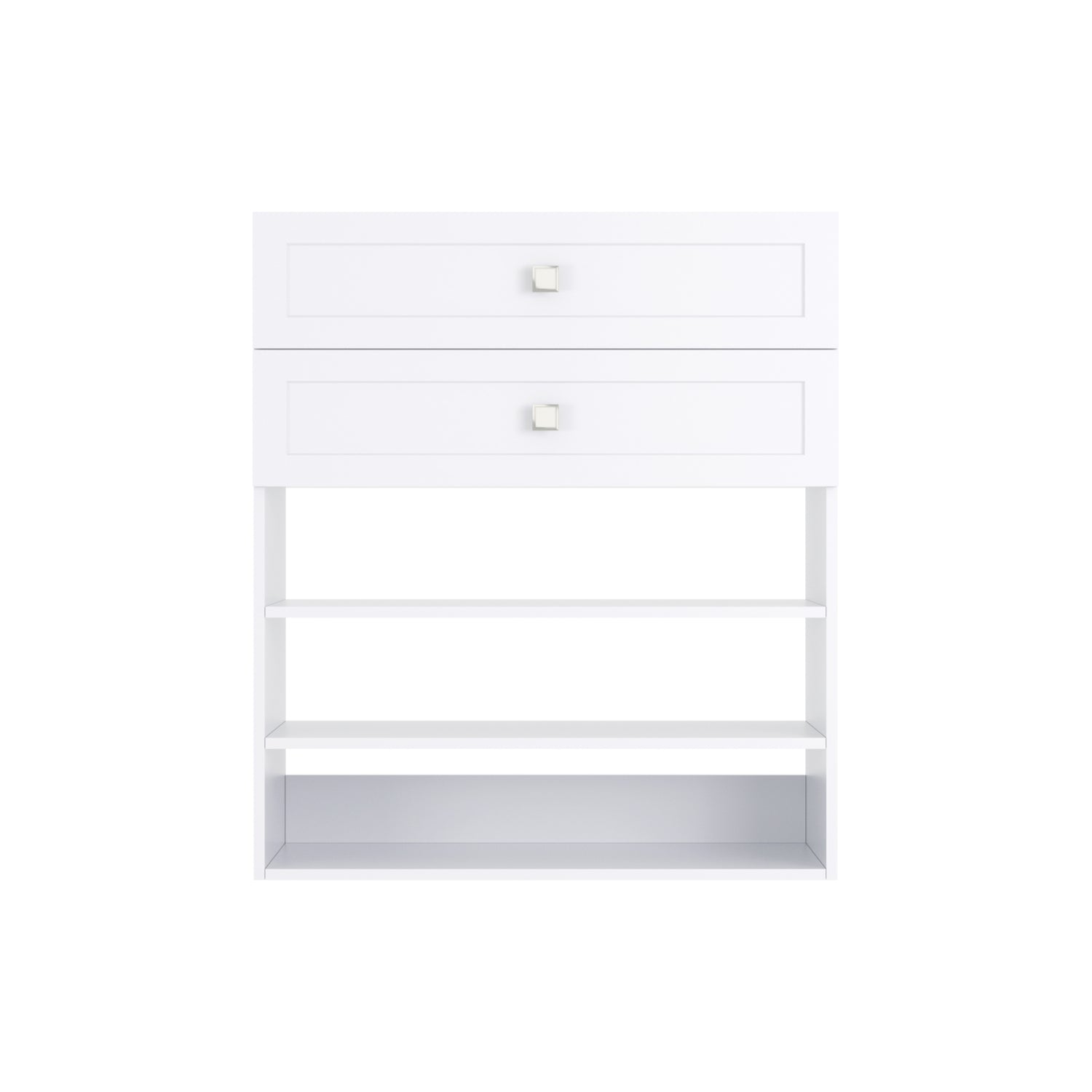 Closet Silo 2 Drawer Short Shelf Tower Unit in White
