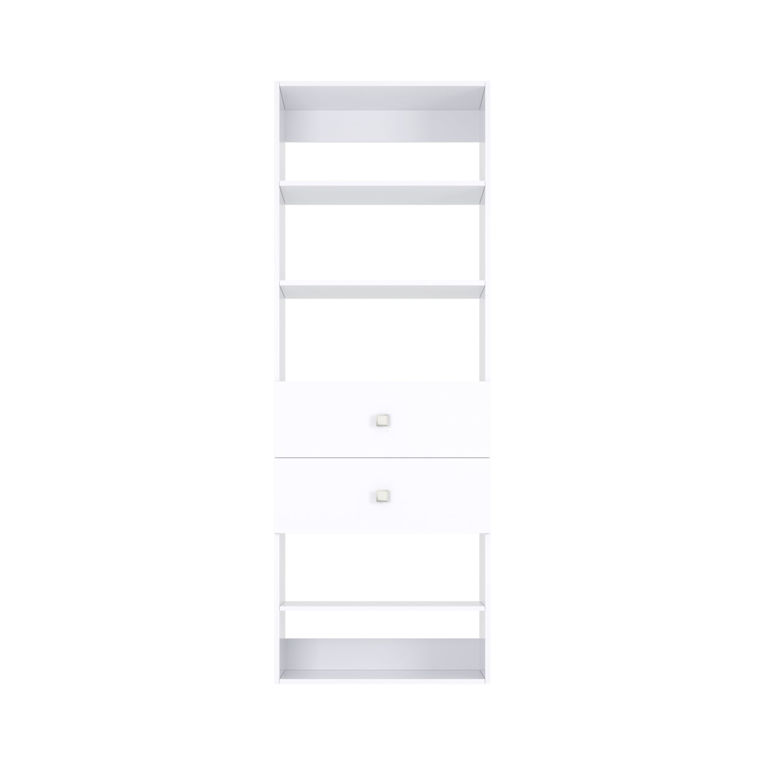 Closet Silo 2 Drawer Shelf Tower Unit in White