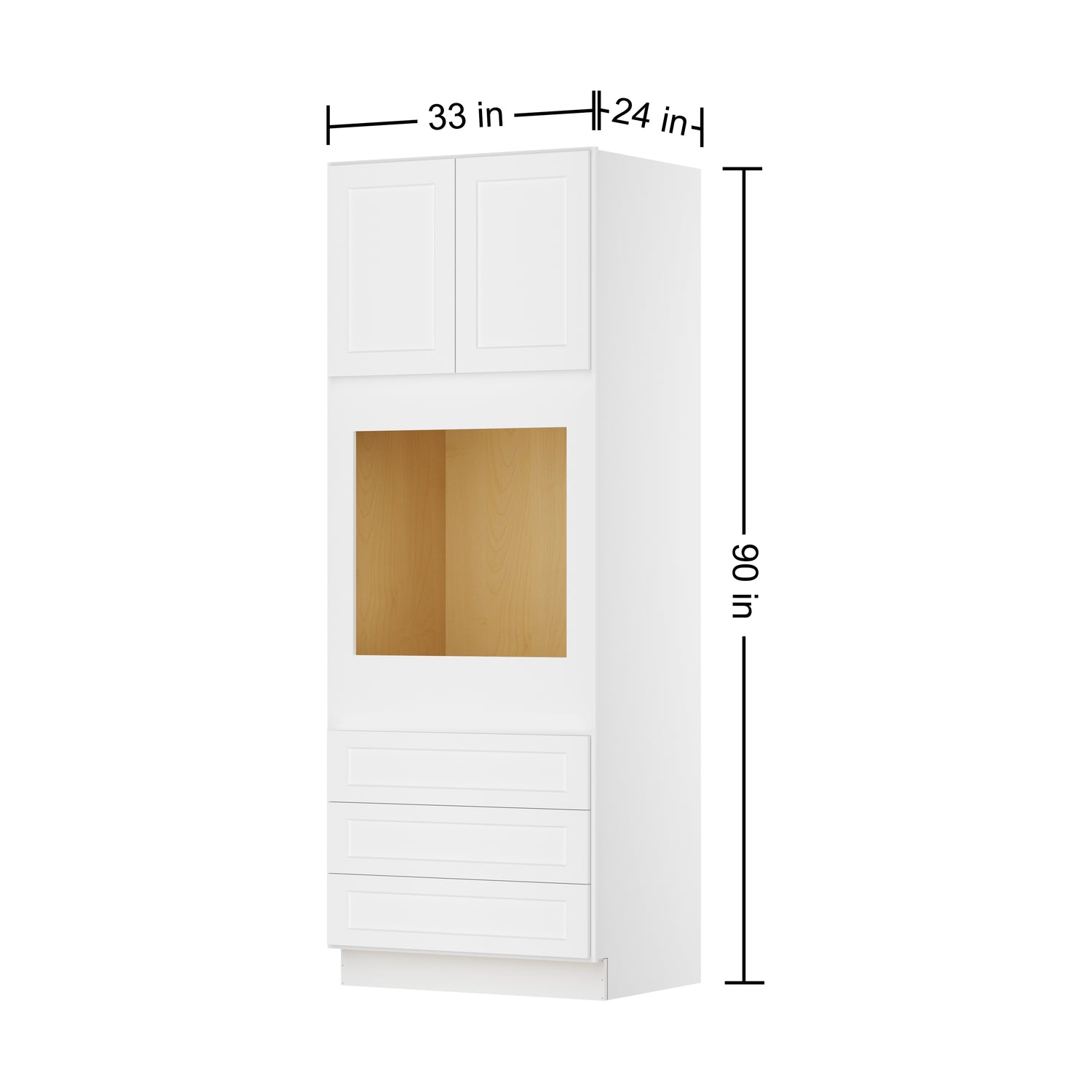 O339024 Shaker White Universal Oven Cabinet