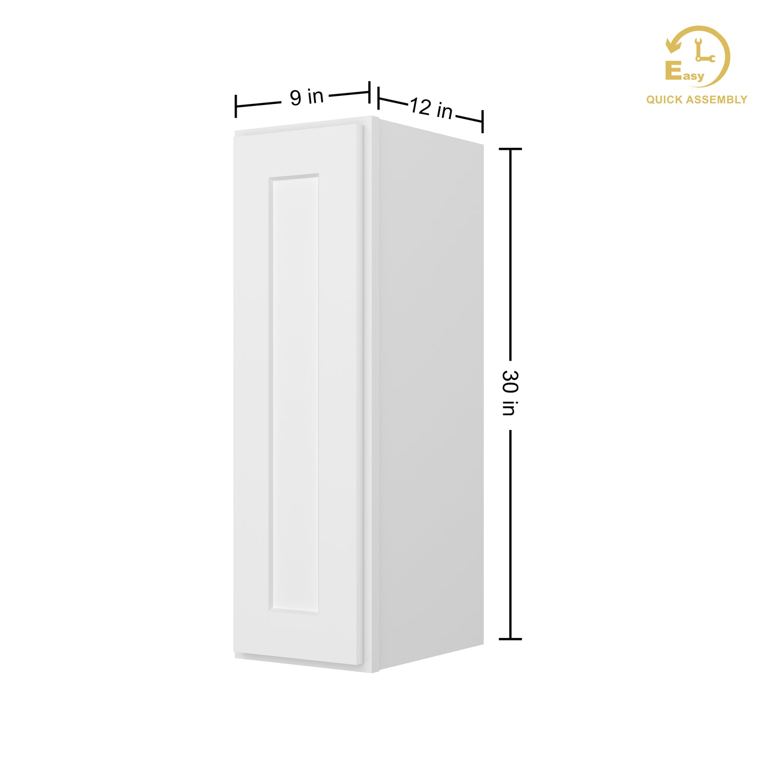 W0930 Shaker White Single Door Wall Cabinet