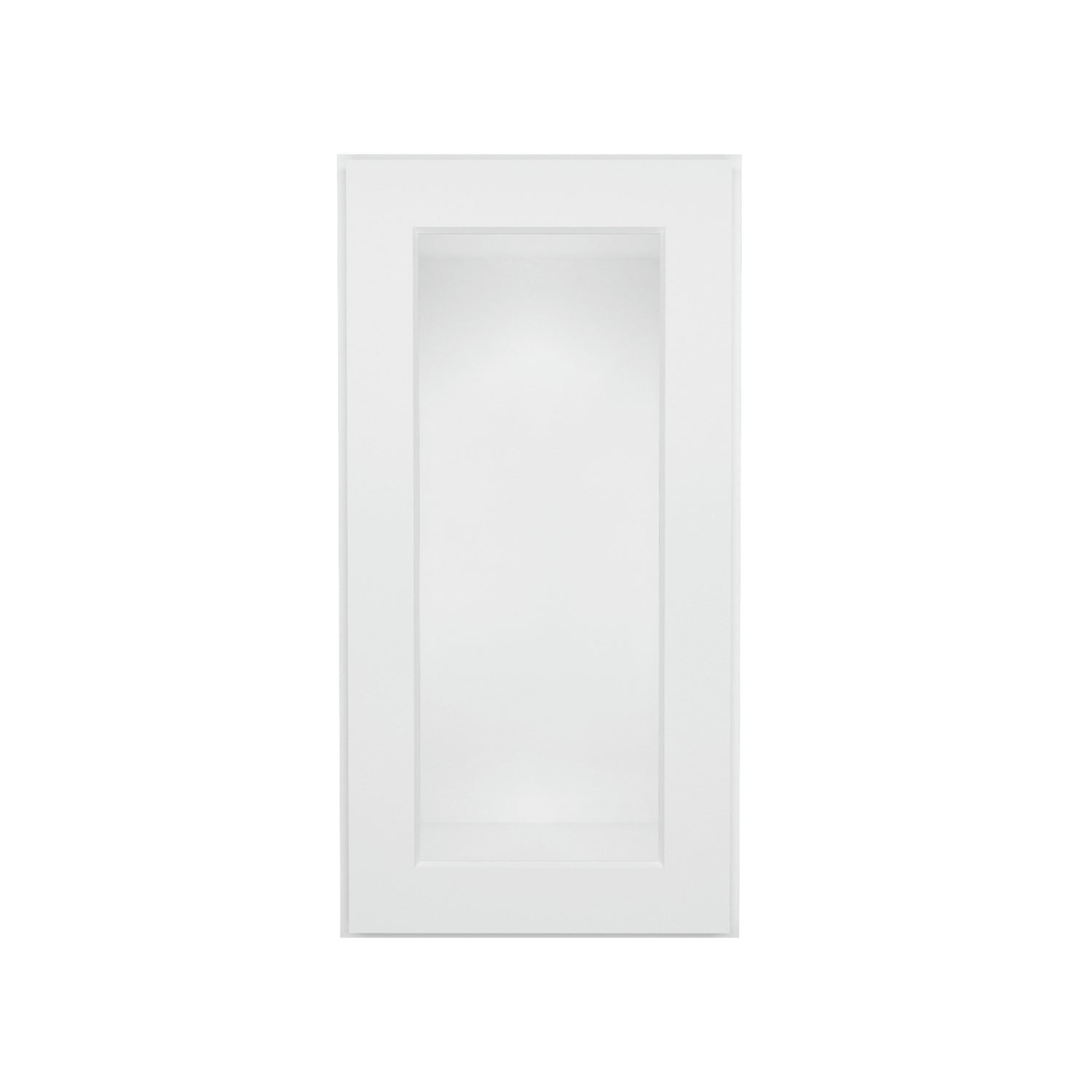 W1530GD Shaker White Single Glass Door Wall Cabinet