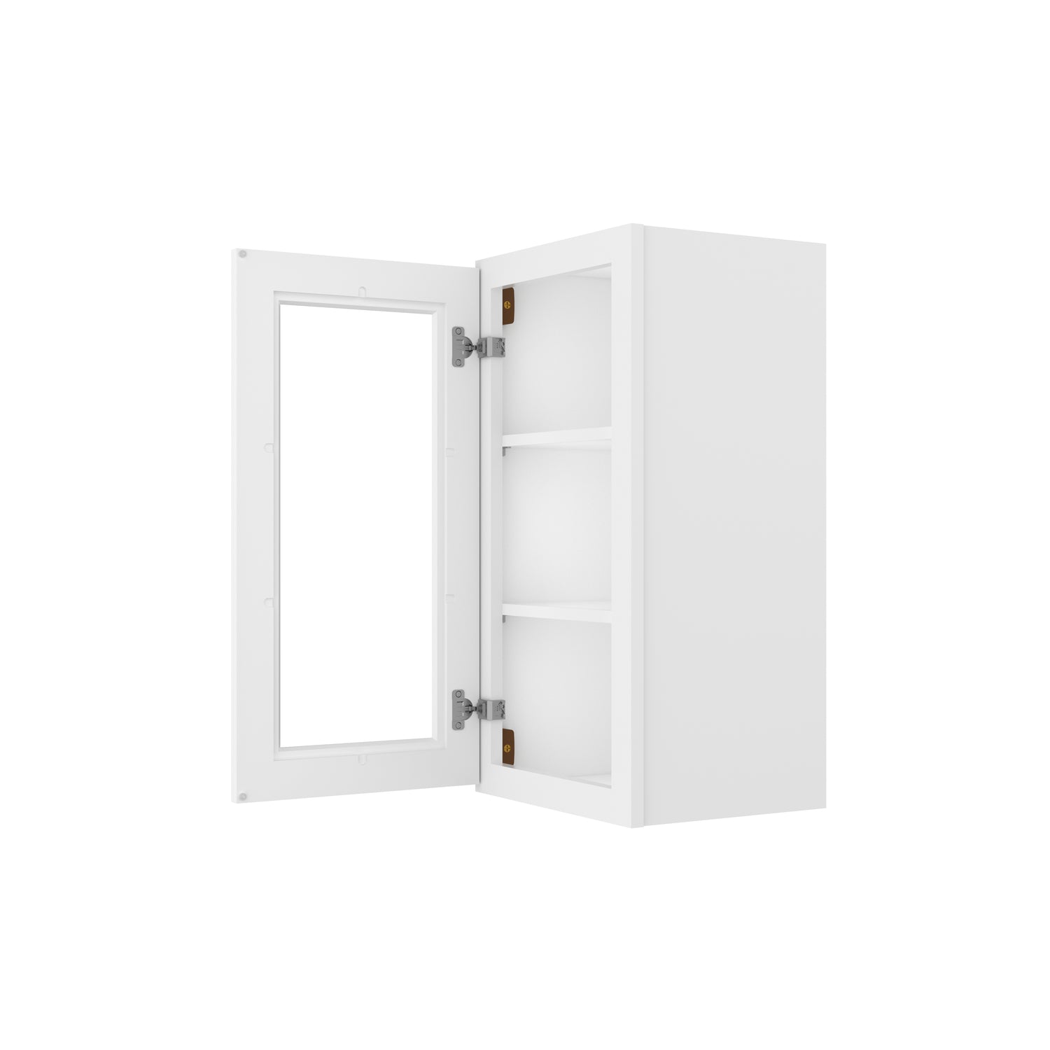 W1530GD Shaker White Single Glass Door Wall Cabinet