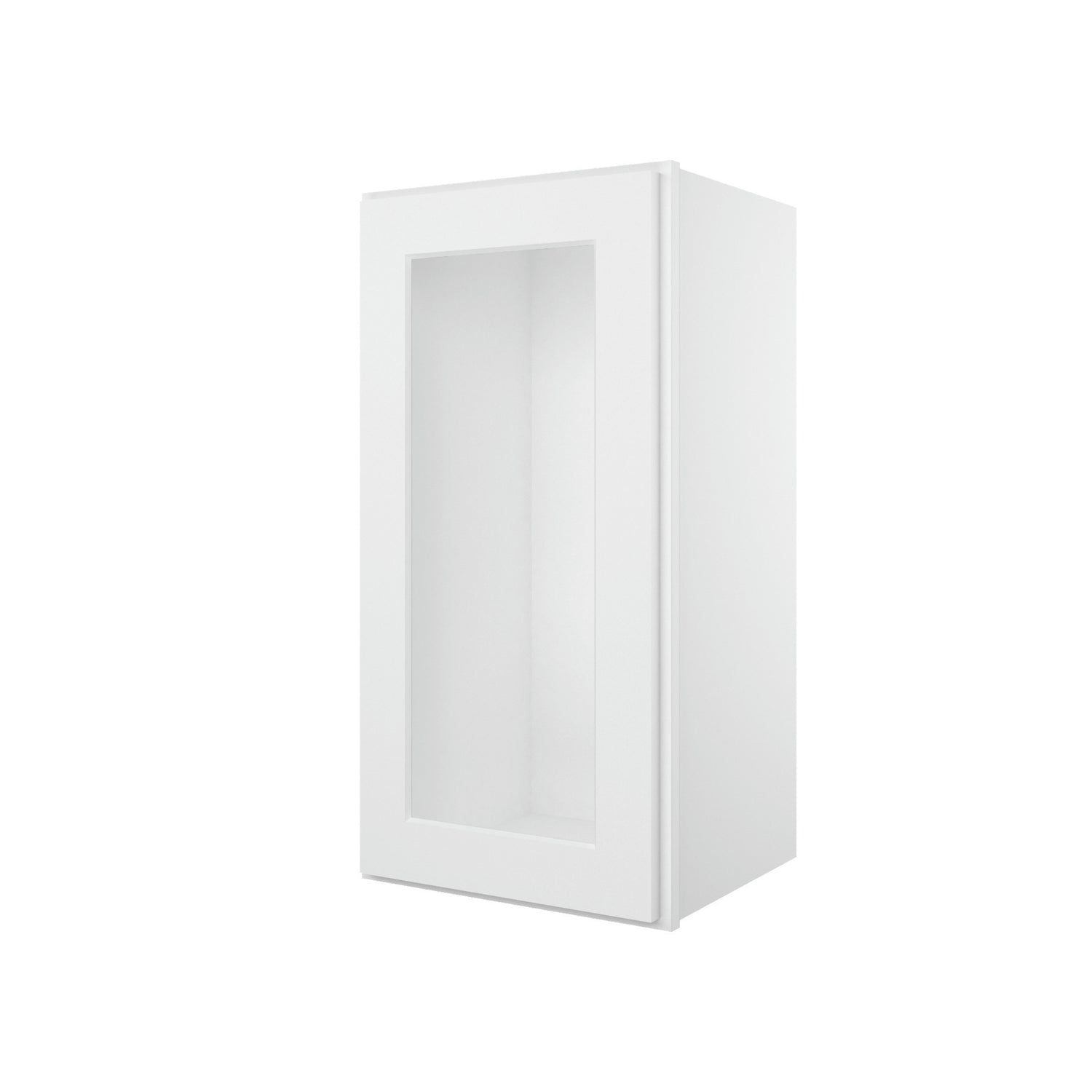 W1530GD Shaker White Single Glass Door Wall Cabinet