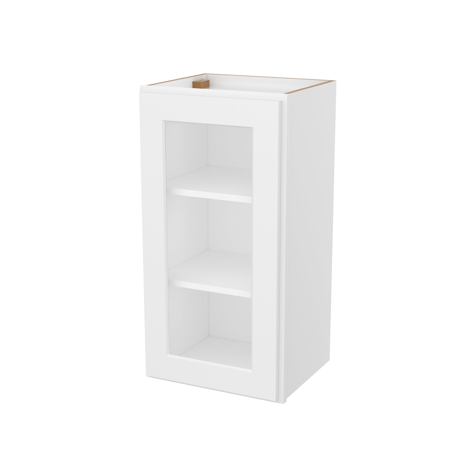 W1530GD Shaker White Single Glass Door Wall Cabinet