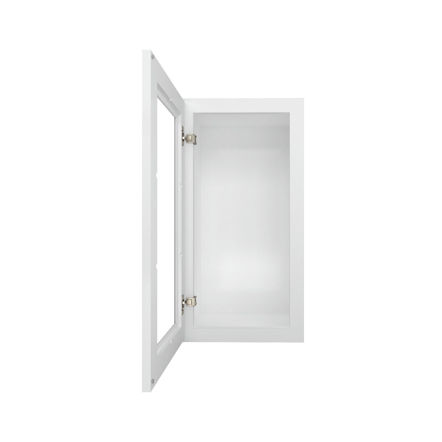 W1530GD Shaker White Single Glass Door Wall Cabinet