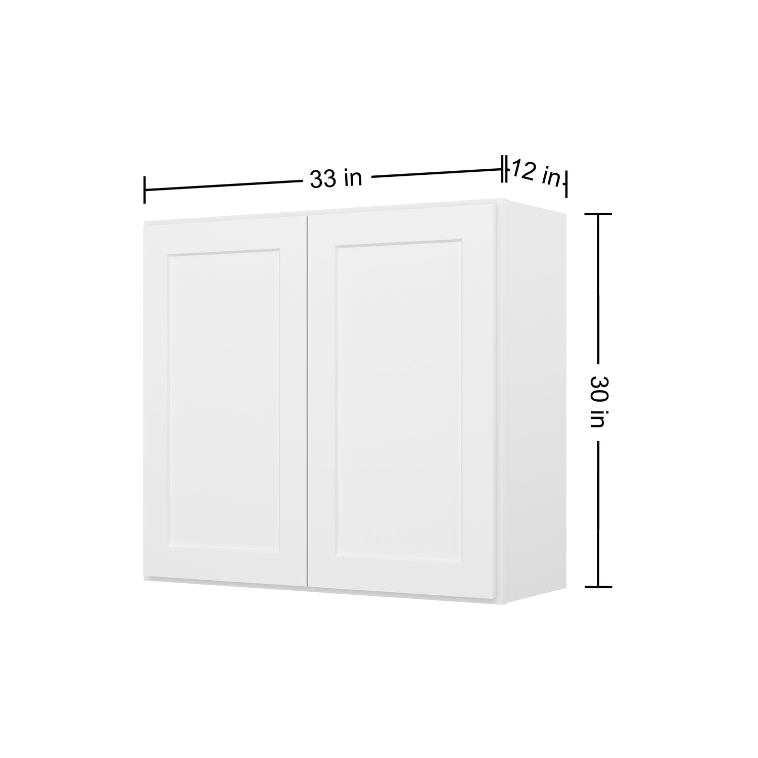 W3330 Shaker White Double Door Wall Cabinet