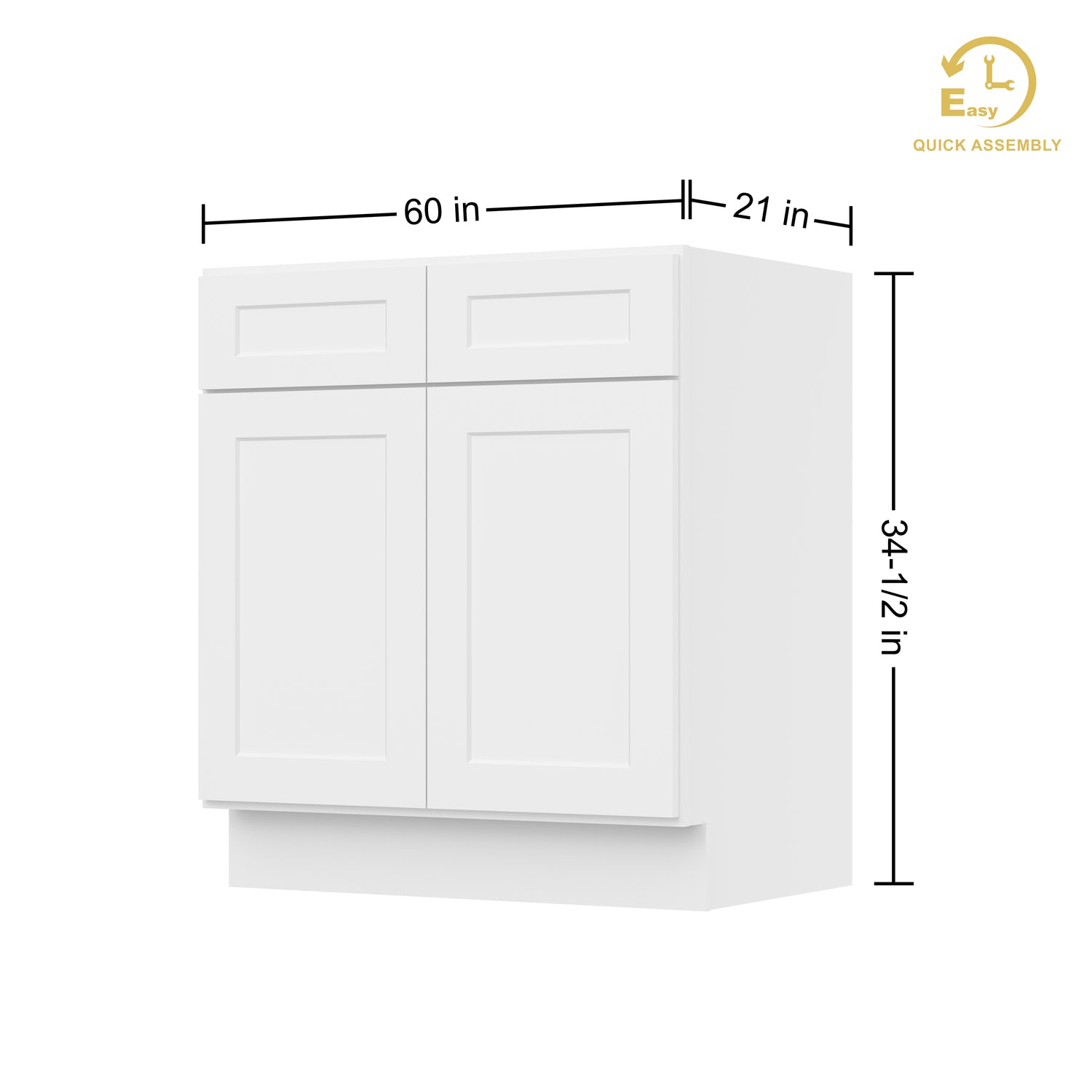 VS30 Shaker White Vanity Sink Base Cabinet