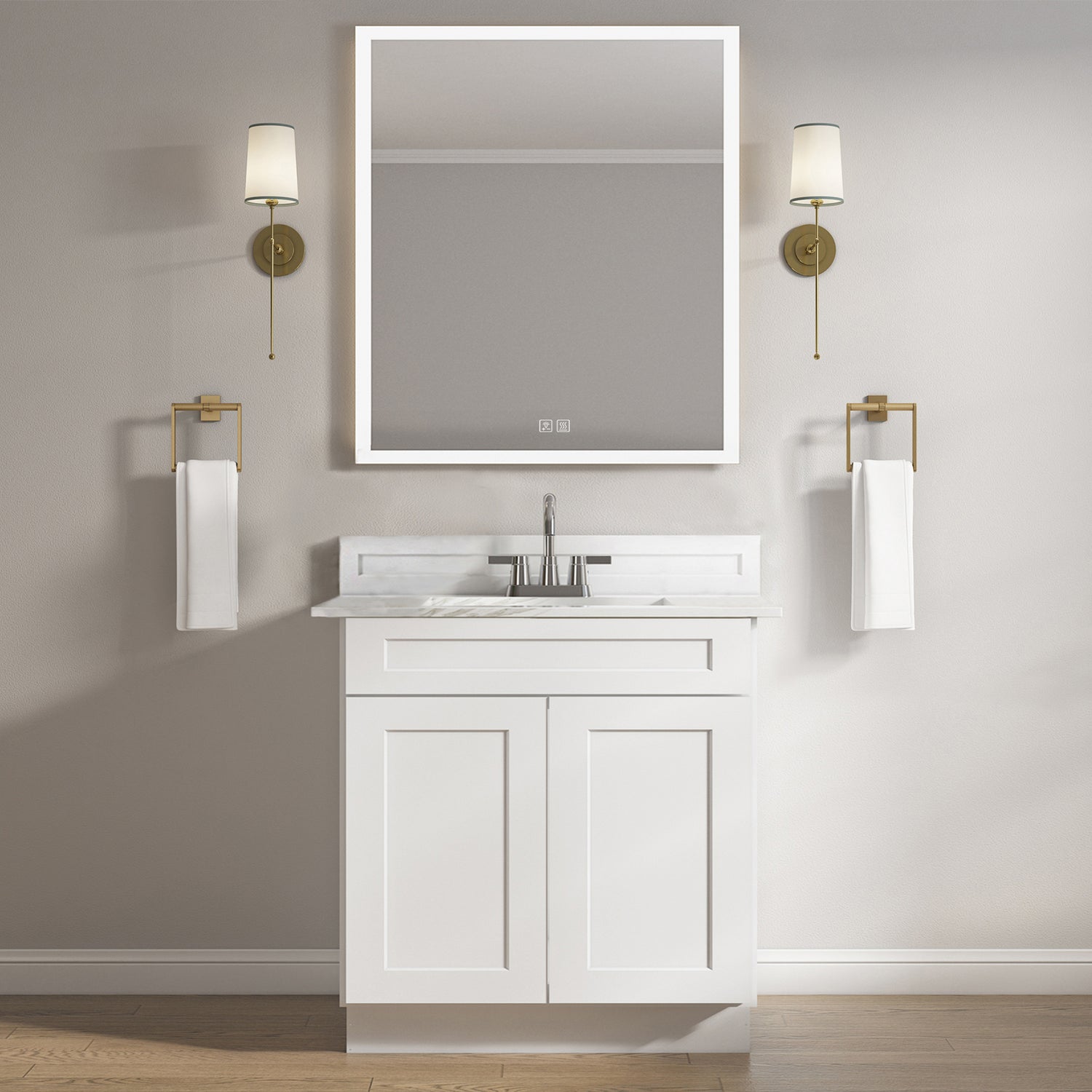 VS27 Shaker White Vanity Sink Base Cabinet