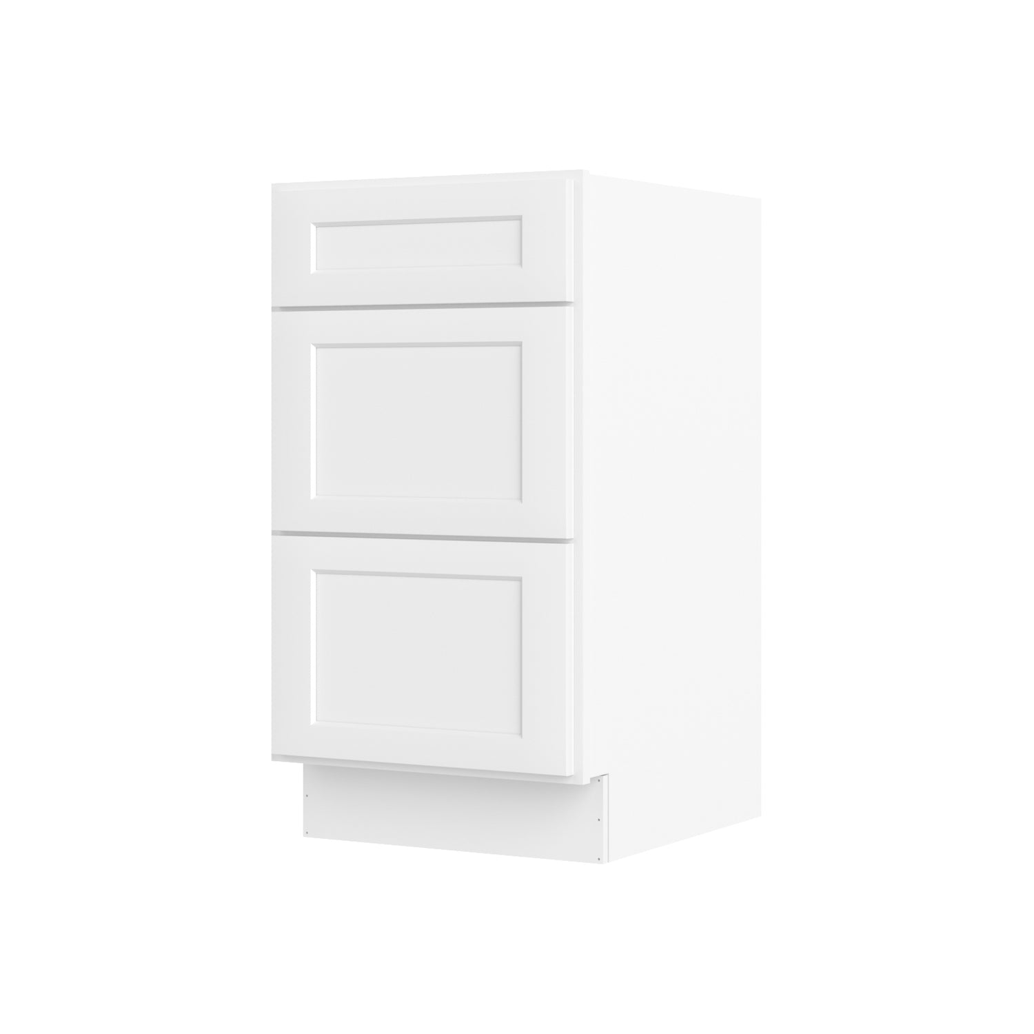 3VDB18 Shaker Antique White Three Drawer Vanity Base Cabinet