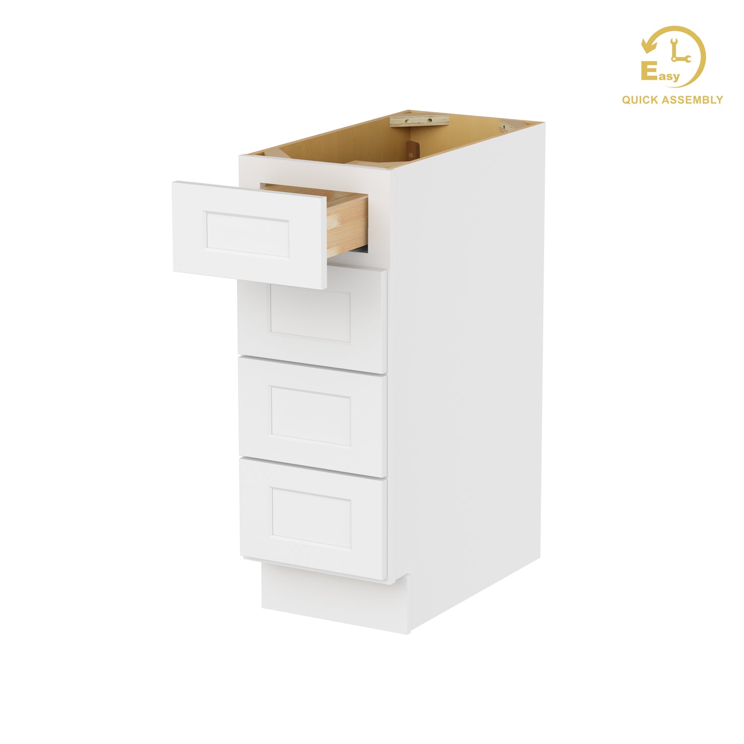 4DB12 Shaker White Four Drawer Base Cabinet