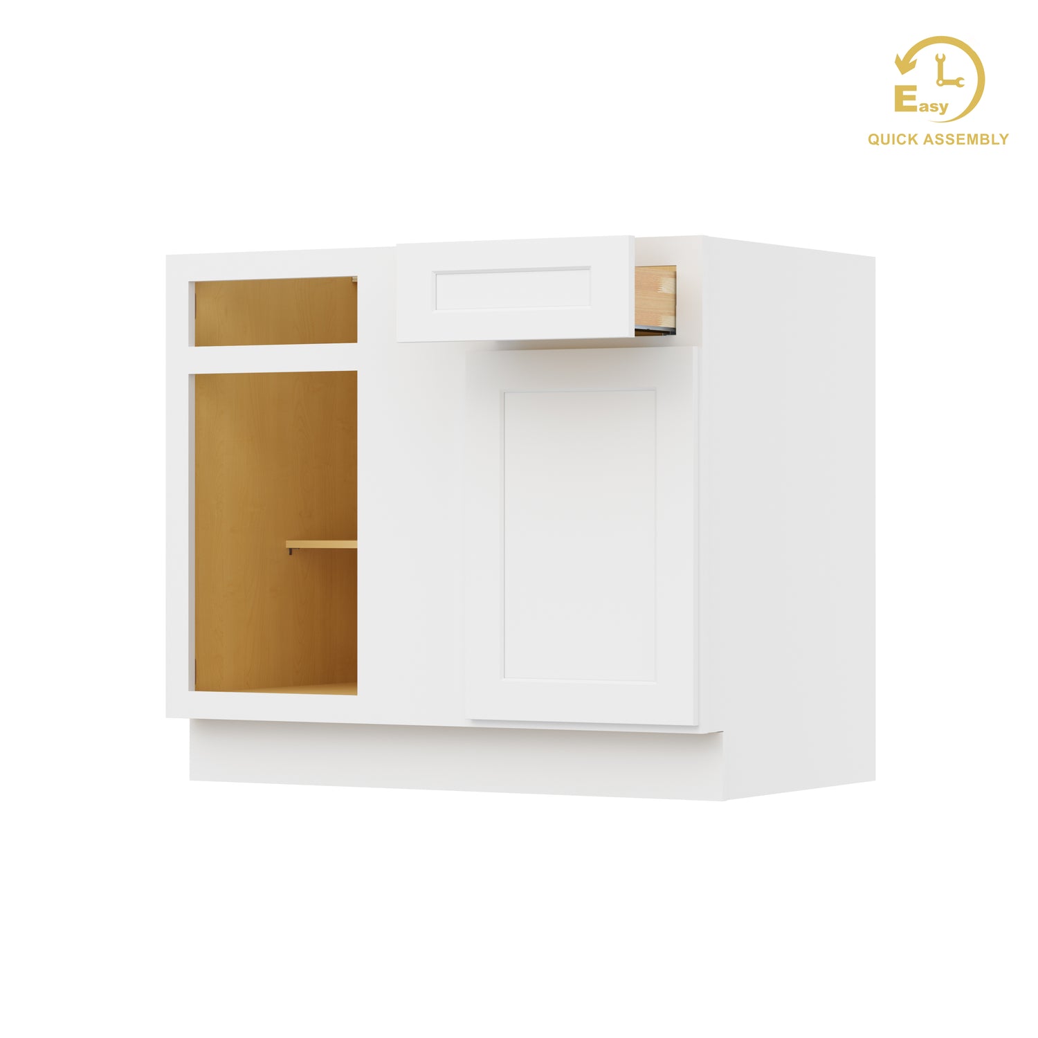BBC42 Shaker White Base Blind Corner Cabinet