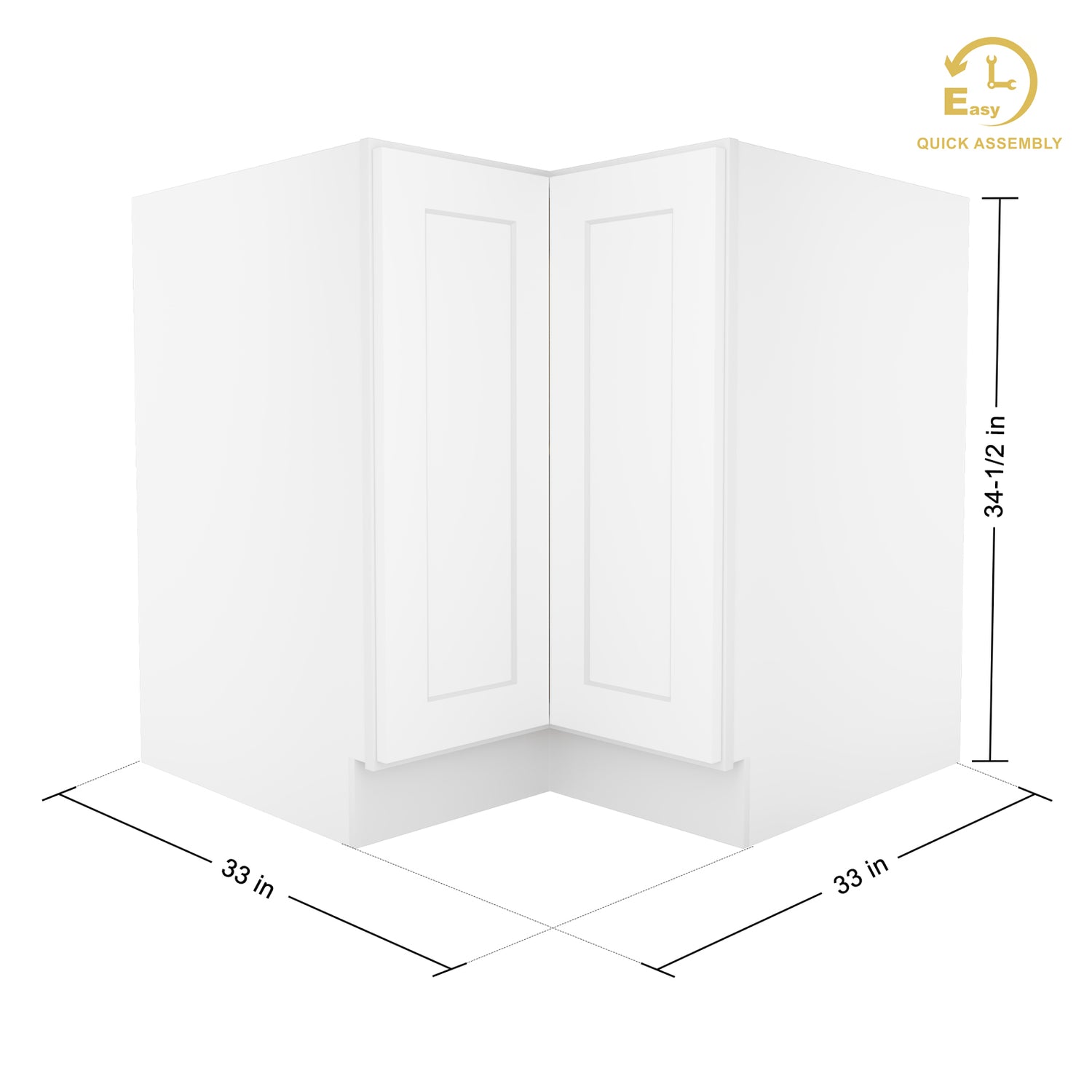 BER33 Shaker White Base Easy Reach Cabinet