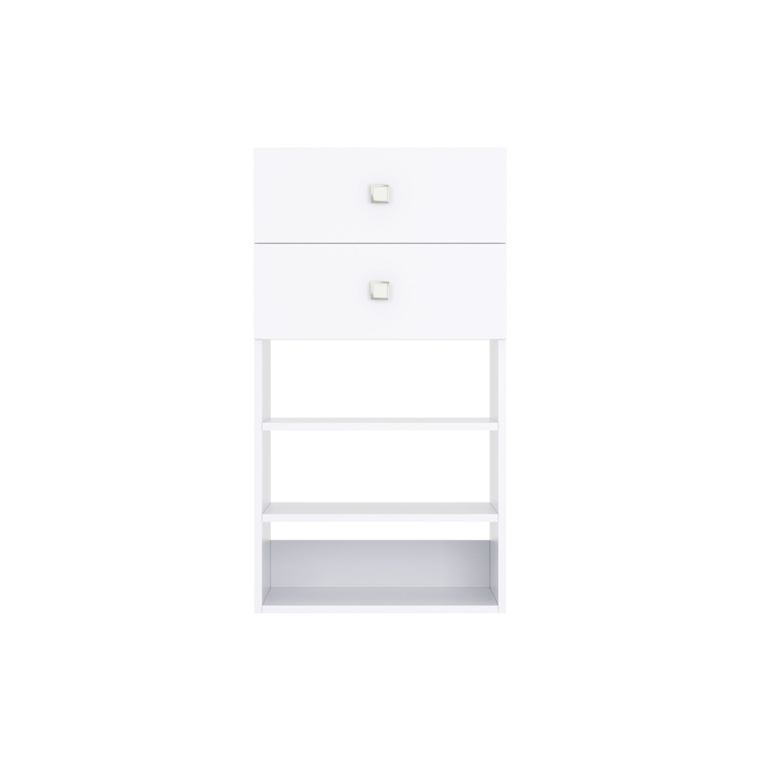 Closet Silo 2 Drawer Short Shelf Tower Unit in White