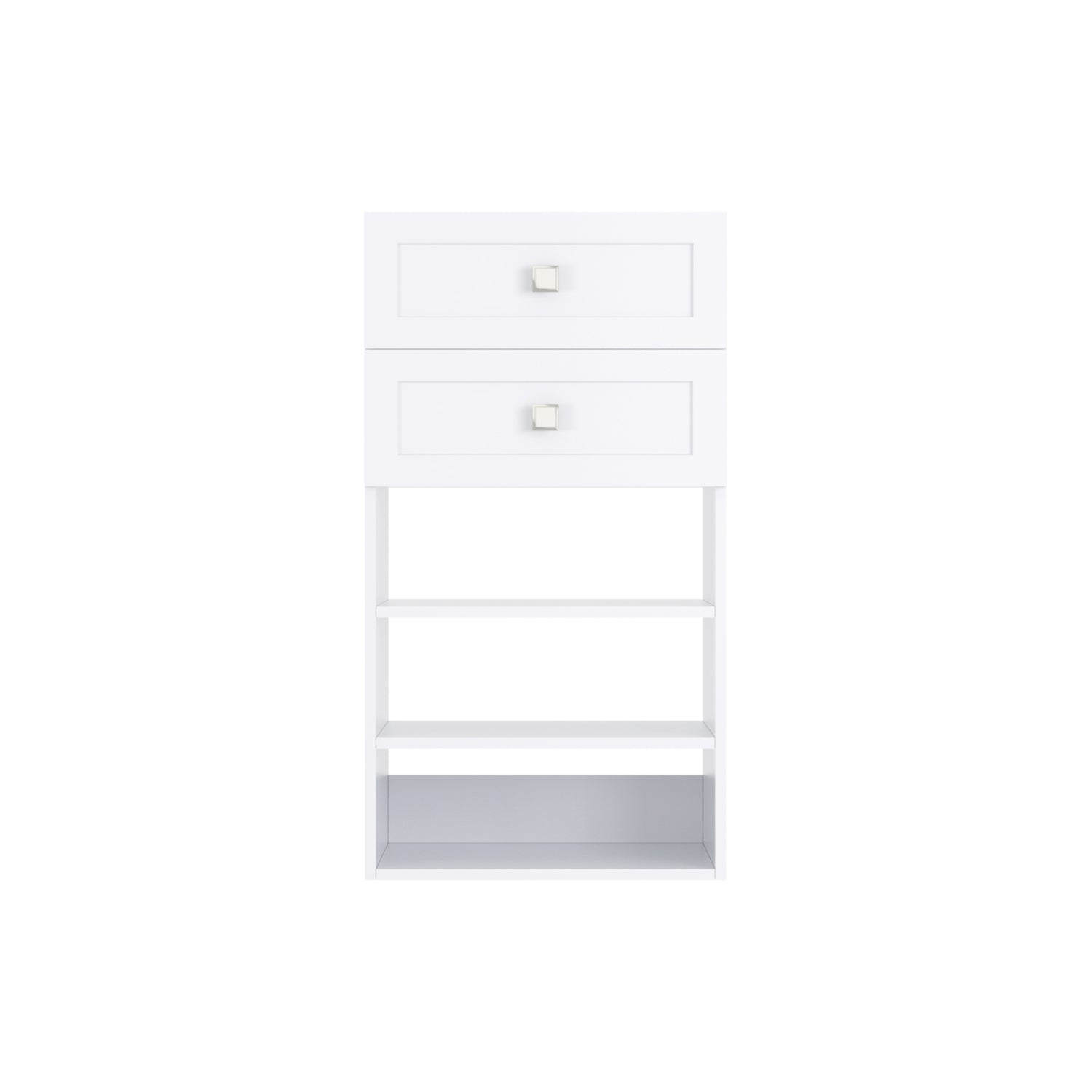 Closet Silo 2 Drawer Short Shelf Tower Unit in White