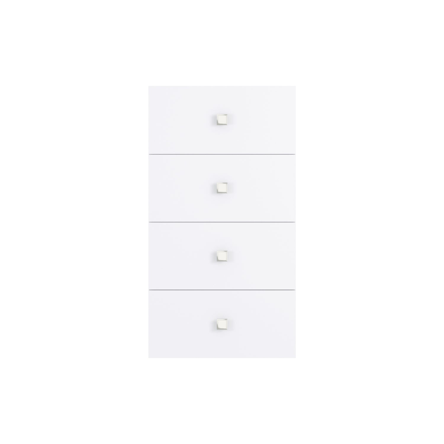 Closet Silo 4 Flat Drawer Short Tower Unit in White