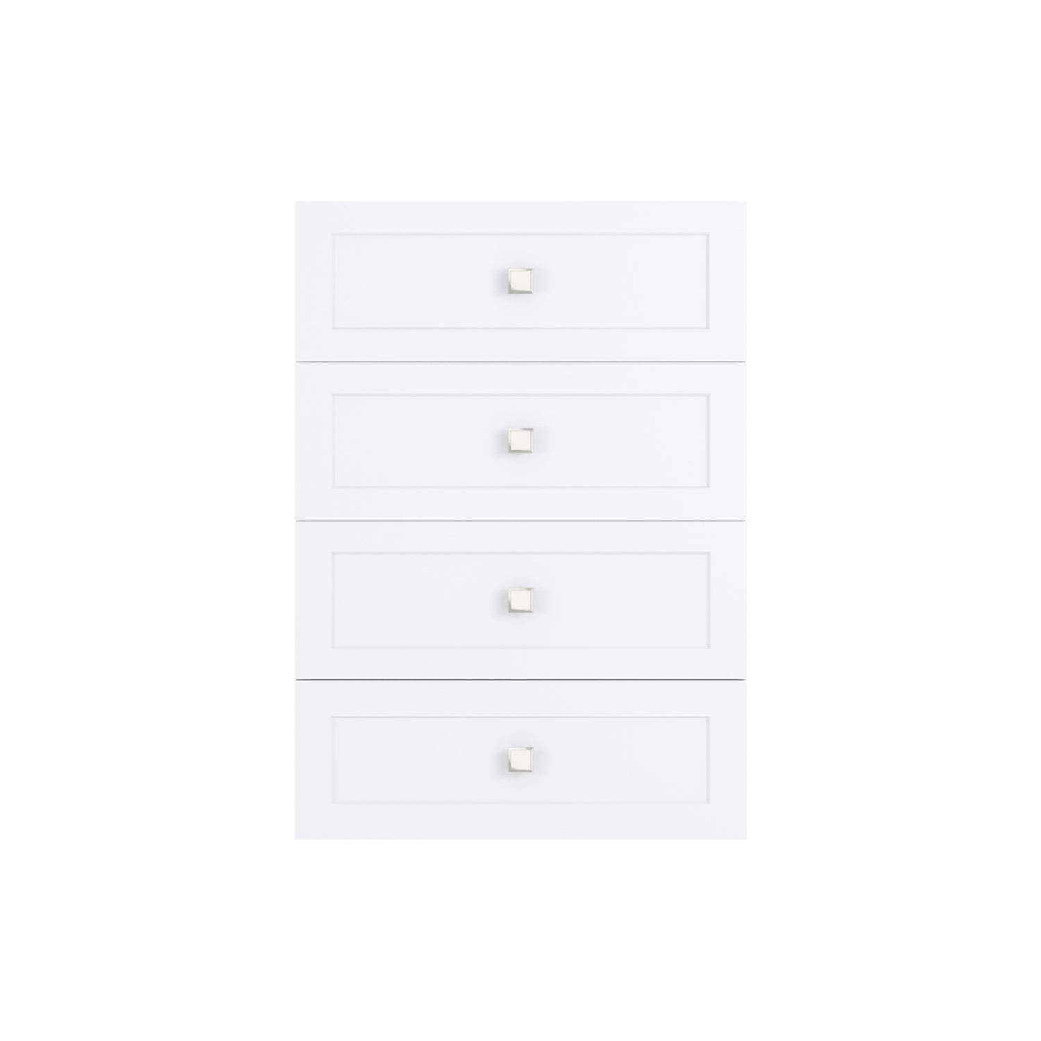 Closet Silo 4 Flat Drawer Short Tower Unit in White