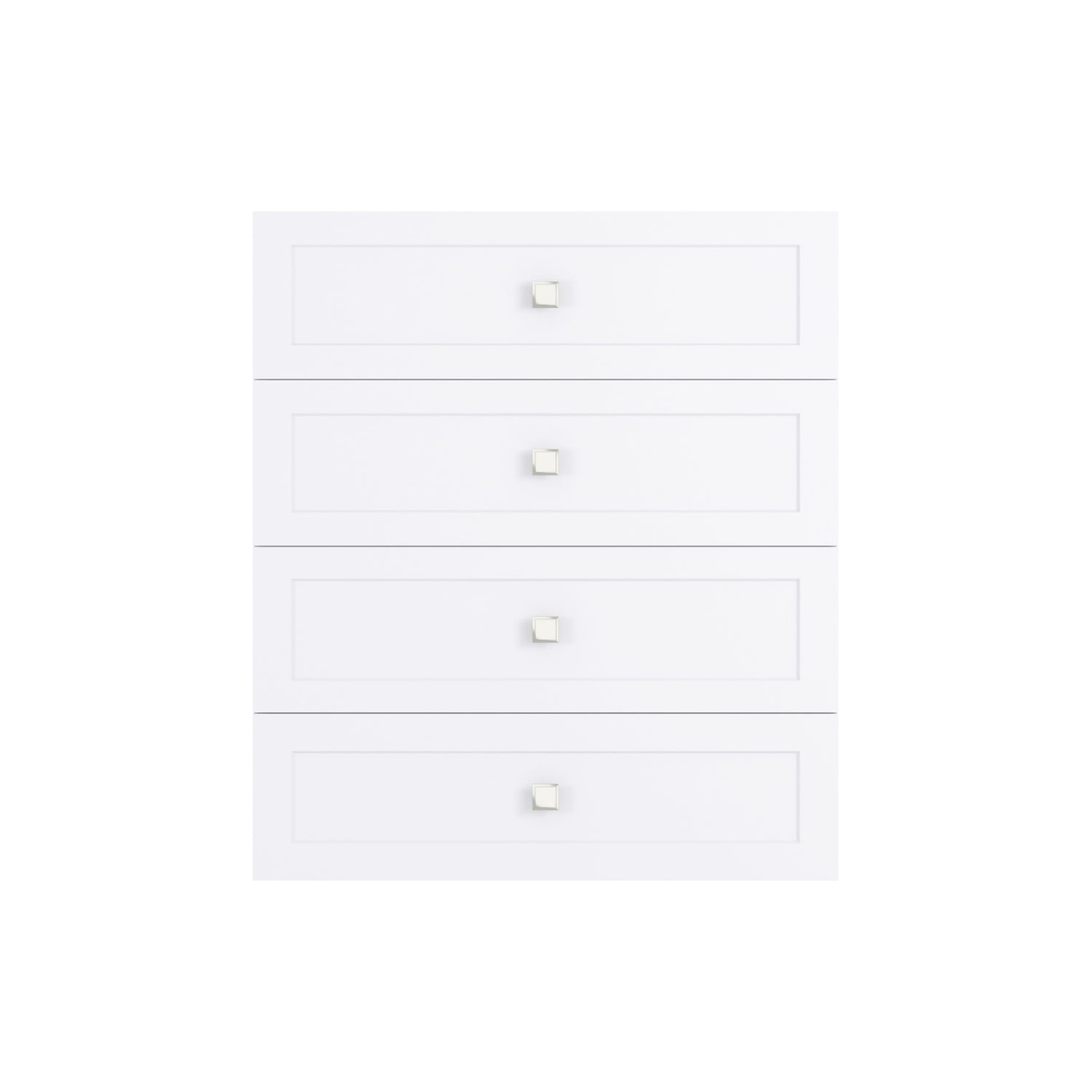 Closet Silo 4 Flat Drawer Short Tower Unit in White