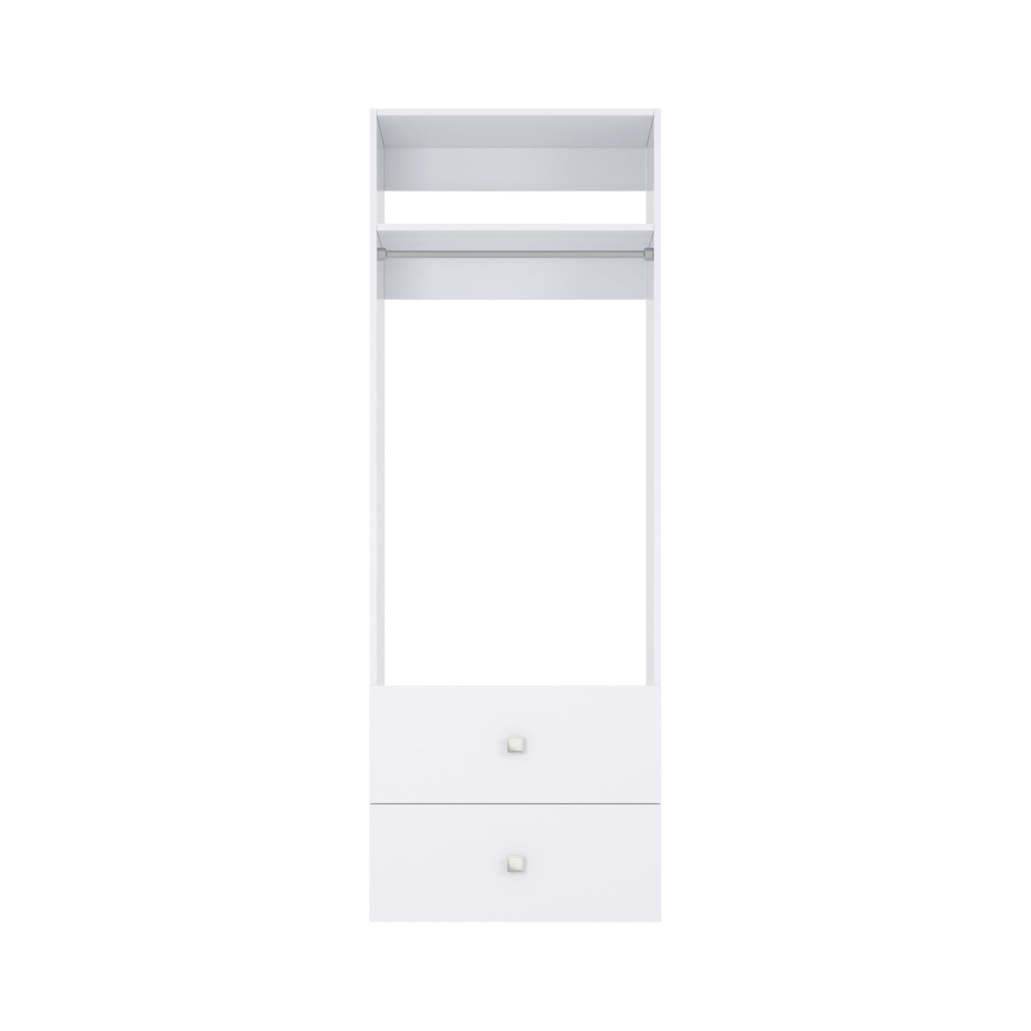 Closet Silo Hanging Tower with 2 Drawers Unit in White